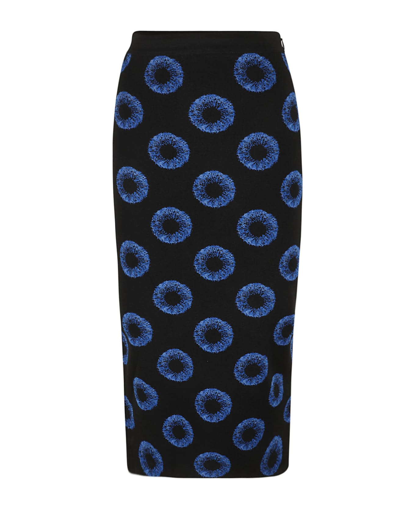 Alexander McQueen Iris Jacquard Knit Pencil Skirt - Black/Blue