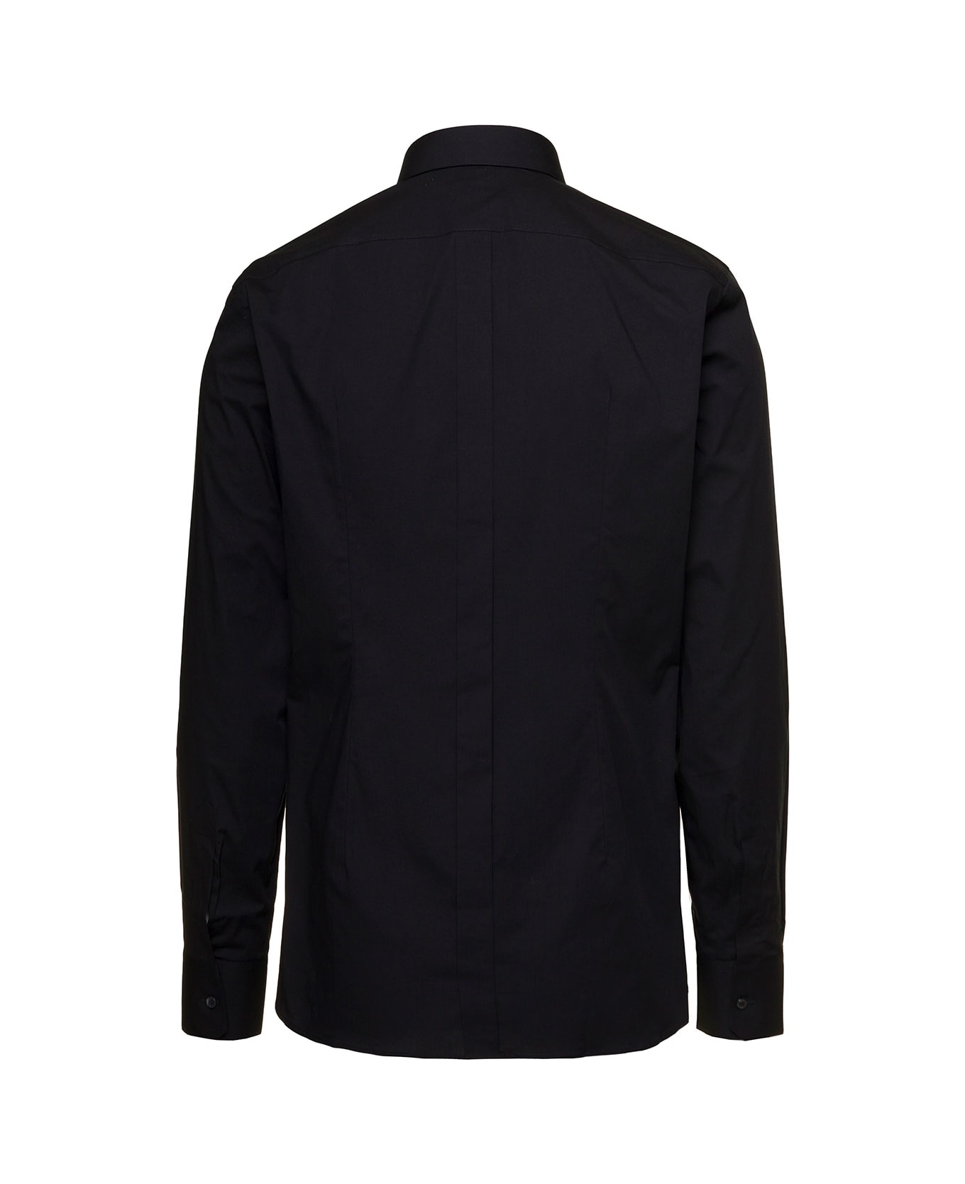 Dolce & Gabbana 'gold' Black Long Sleeves Shirt In Cotton Popline Man Dolce & Gabbana - Black