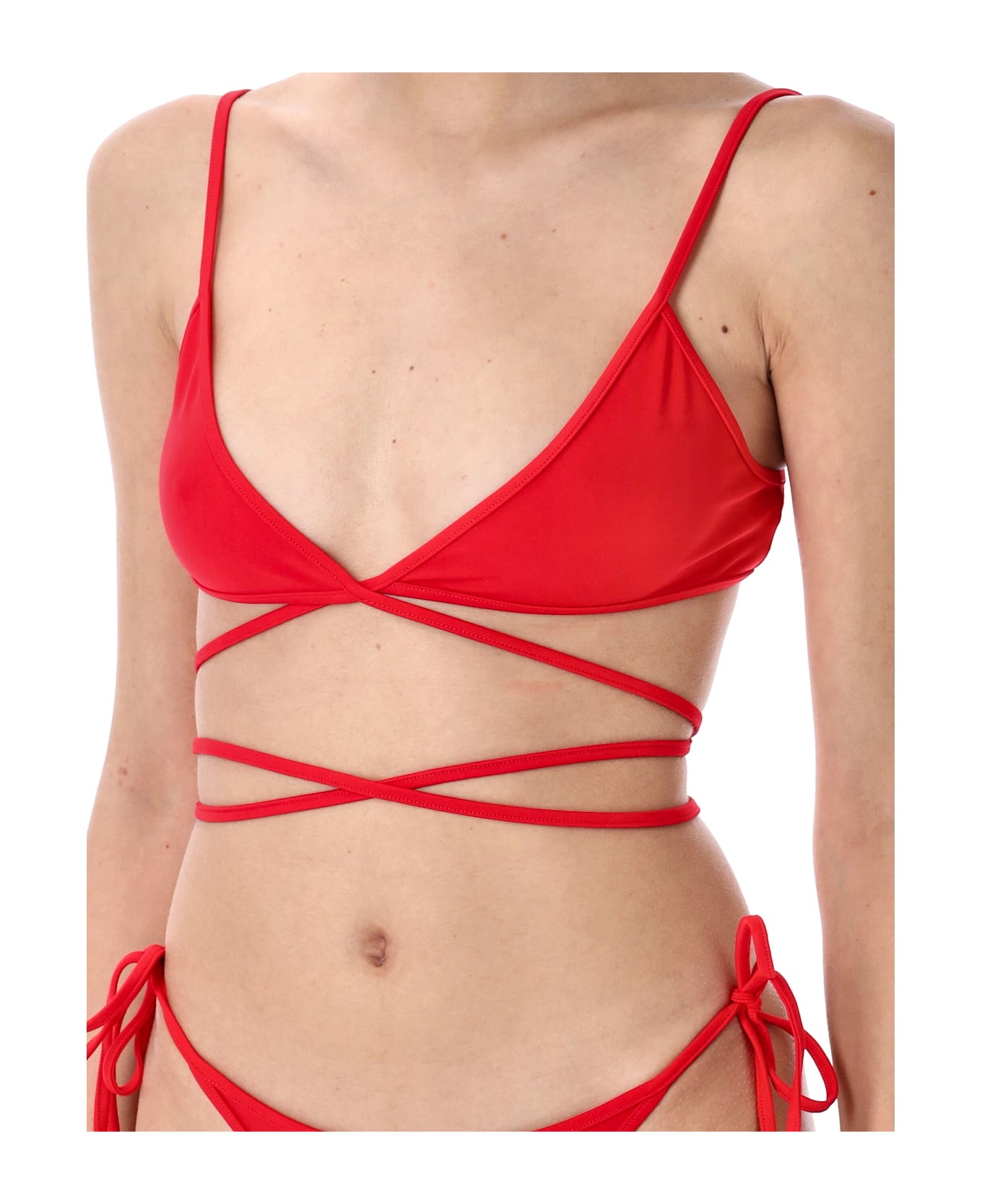 The Attico Laces Bikini - RED
