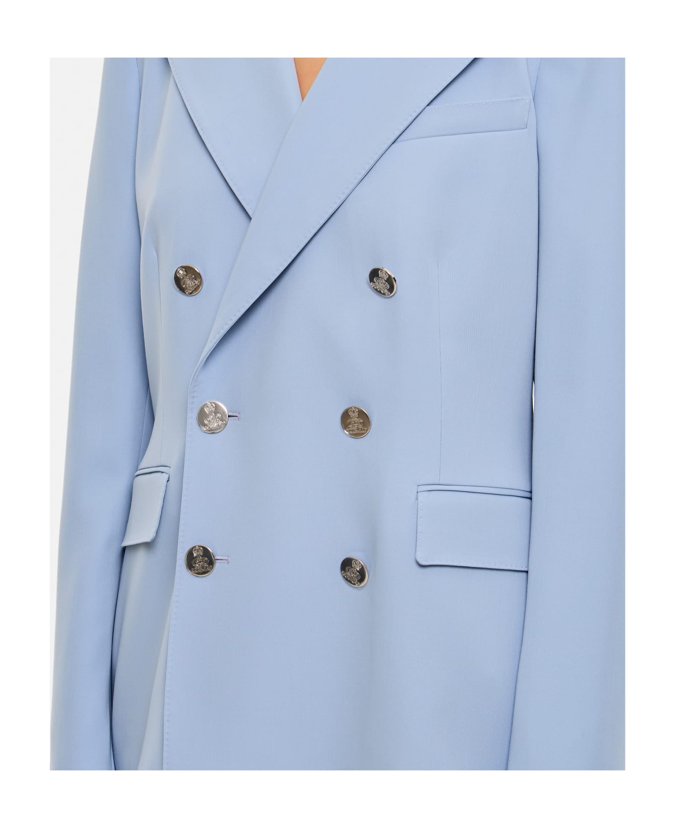 Ralph Lauren Camden Wool Gabardine Double-breasted Jacket - Clear Blue ブレザー