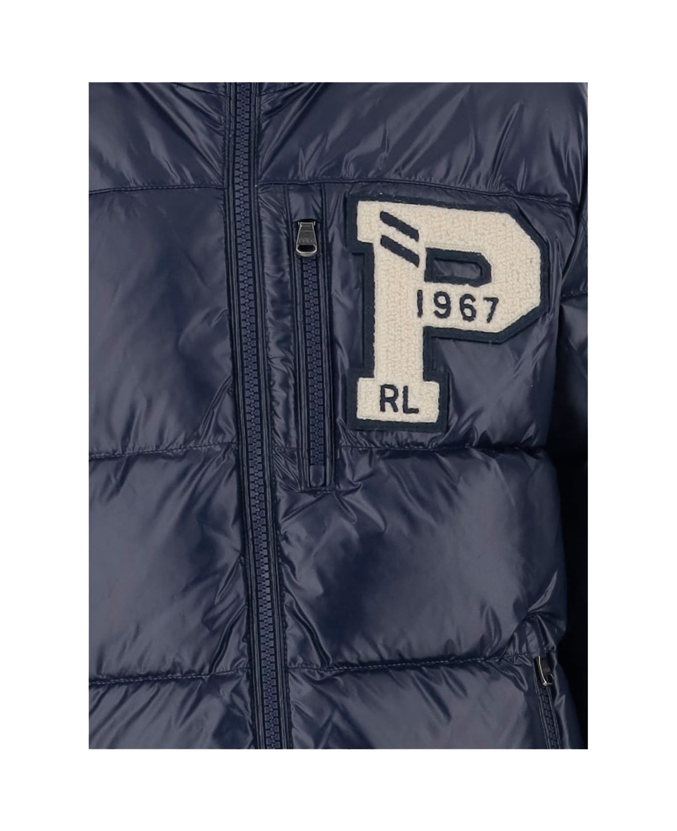 Polo Ralph Lauren Padded Down Jacket With Logo - Blue