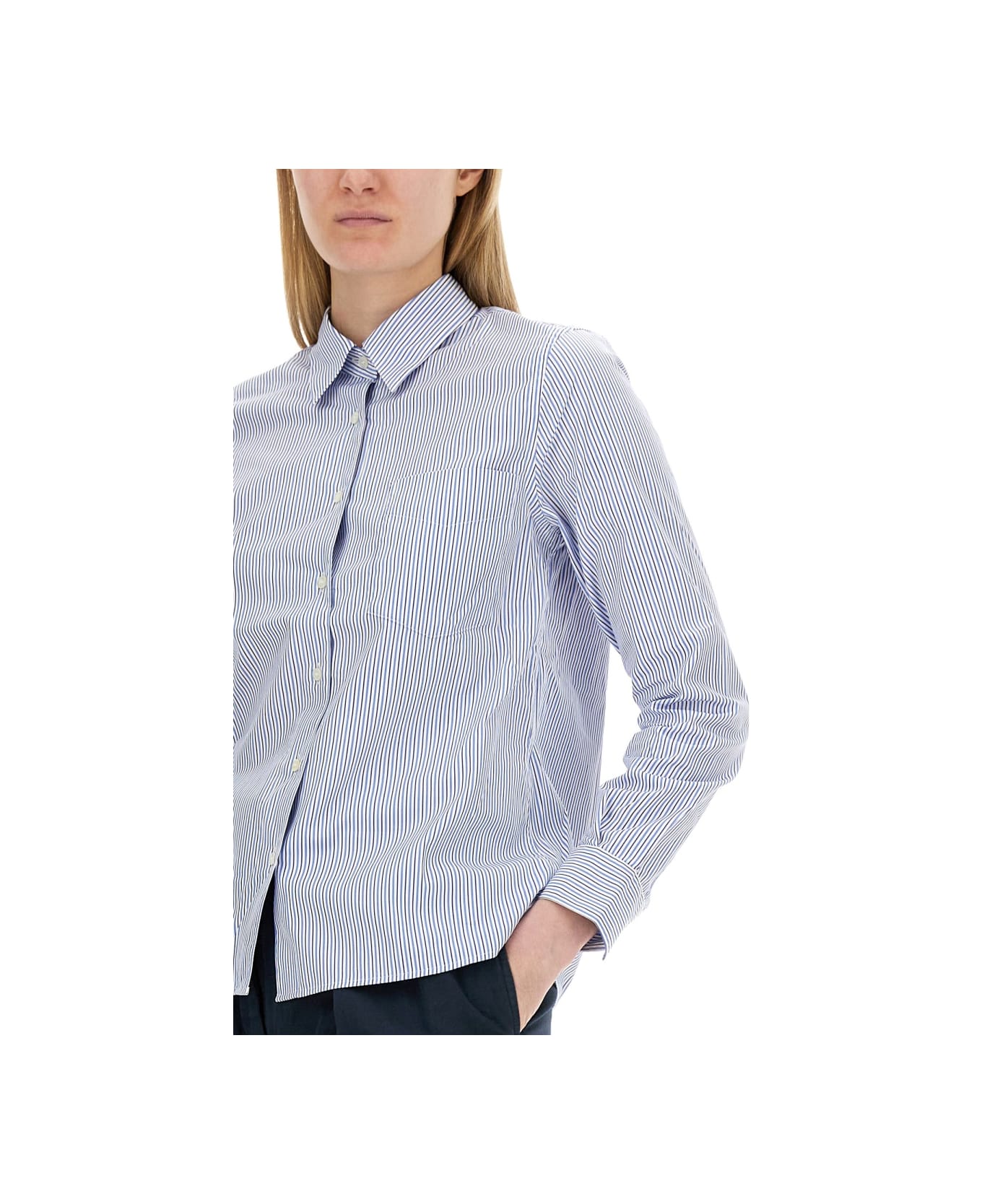 Aspesi Striped Shirt - AZURE