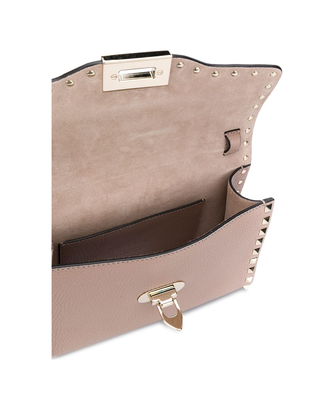 Valentino Garavani Rockstud Small Leather Shoulder Bag - Powder