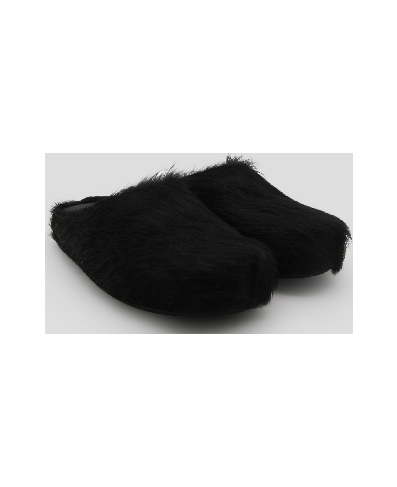 Marni Black Leather Flats - Black