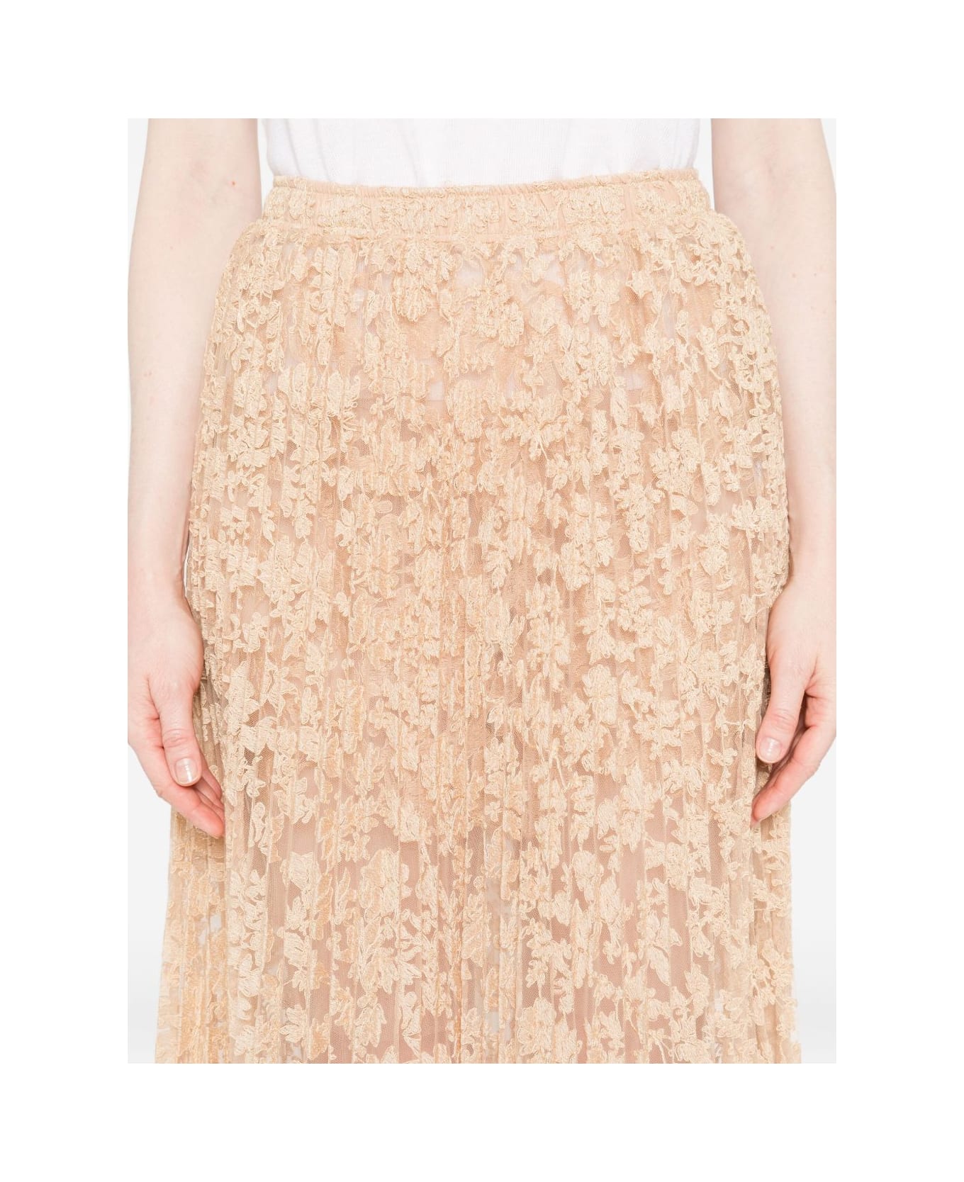 Ermanno Scervino Flower Lace Skirt - Beige