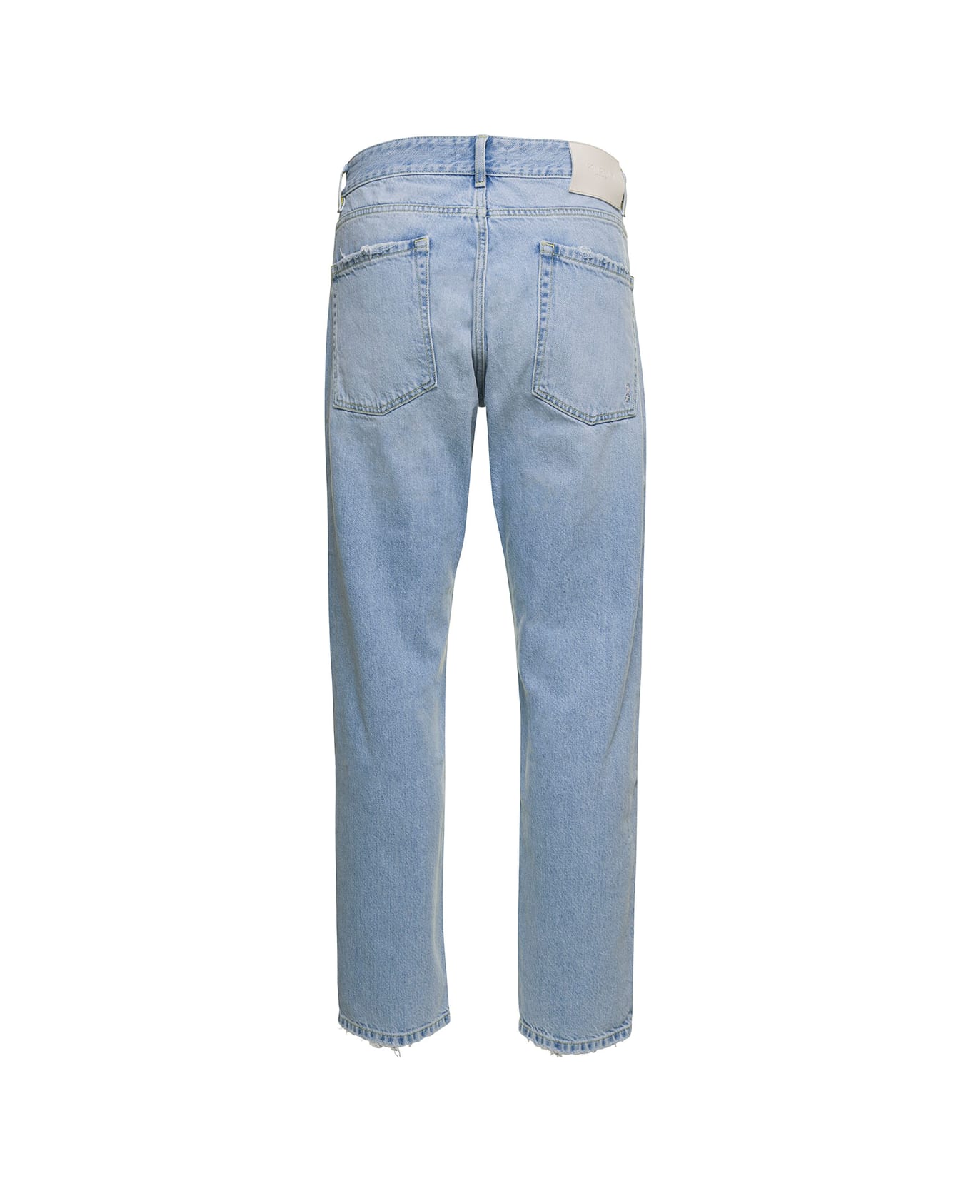 Icon Denim 'kanye' Light Blue 5-pocket Jeans With Logo Patch In Cotton Denim Man - Light blue デニム