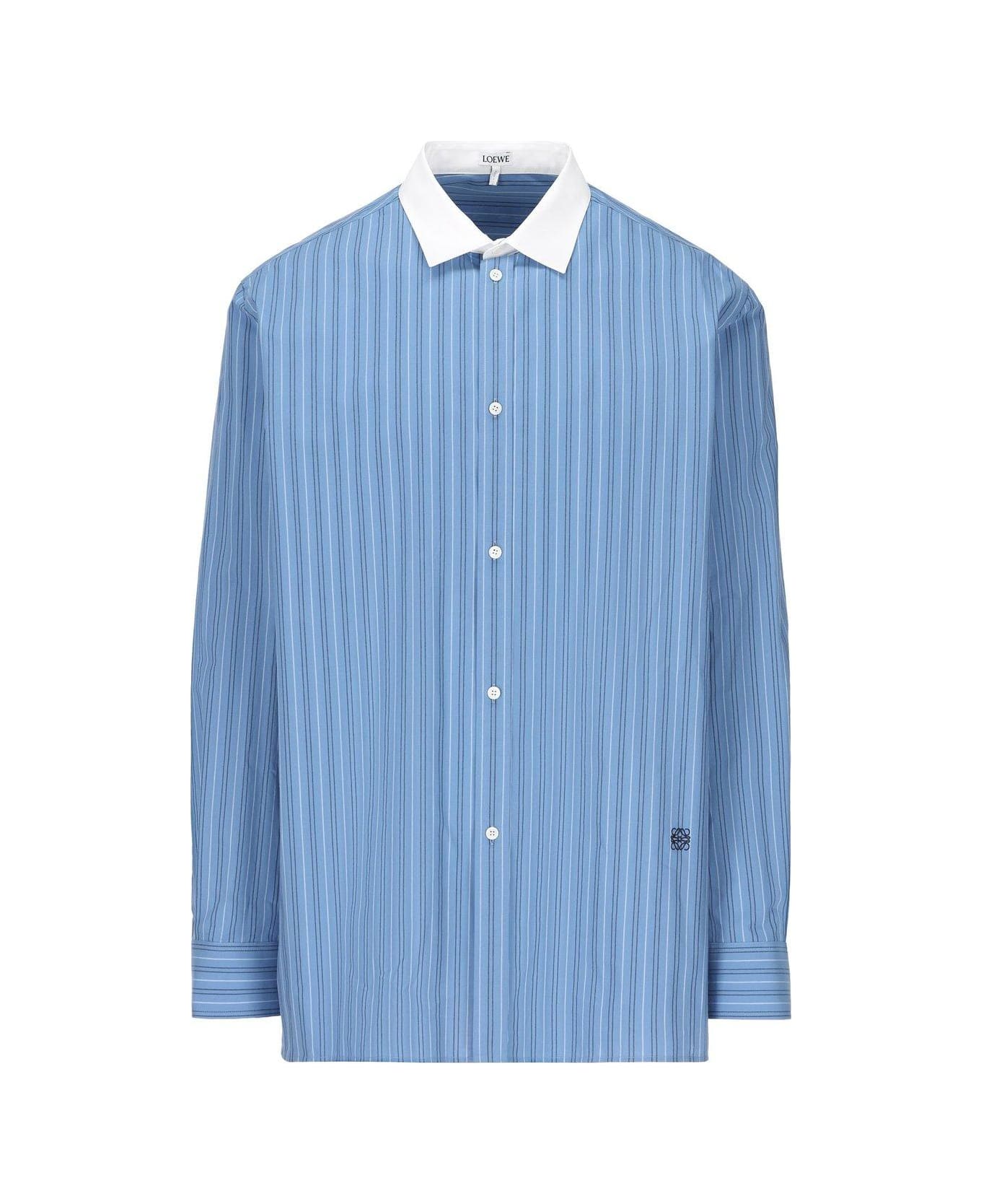 Loewe Striped Cotton Shirt - Blue
