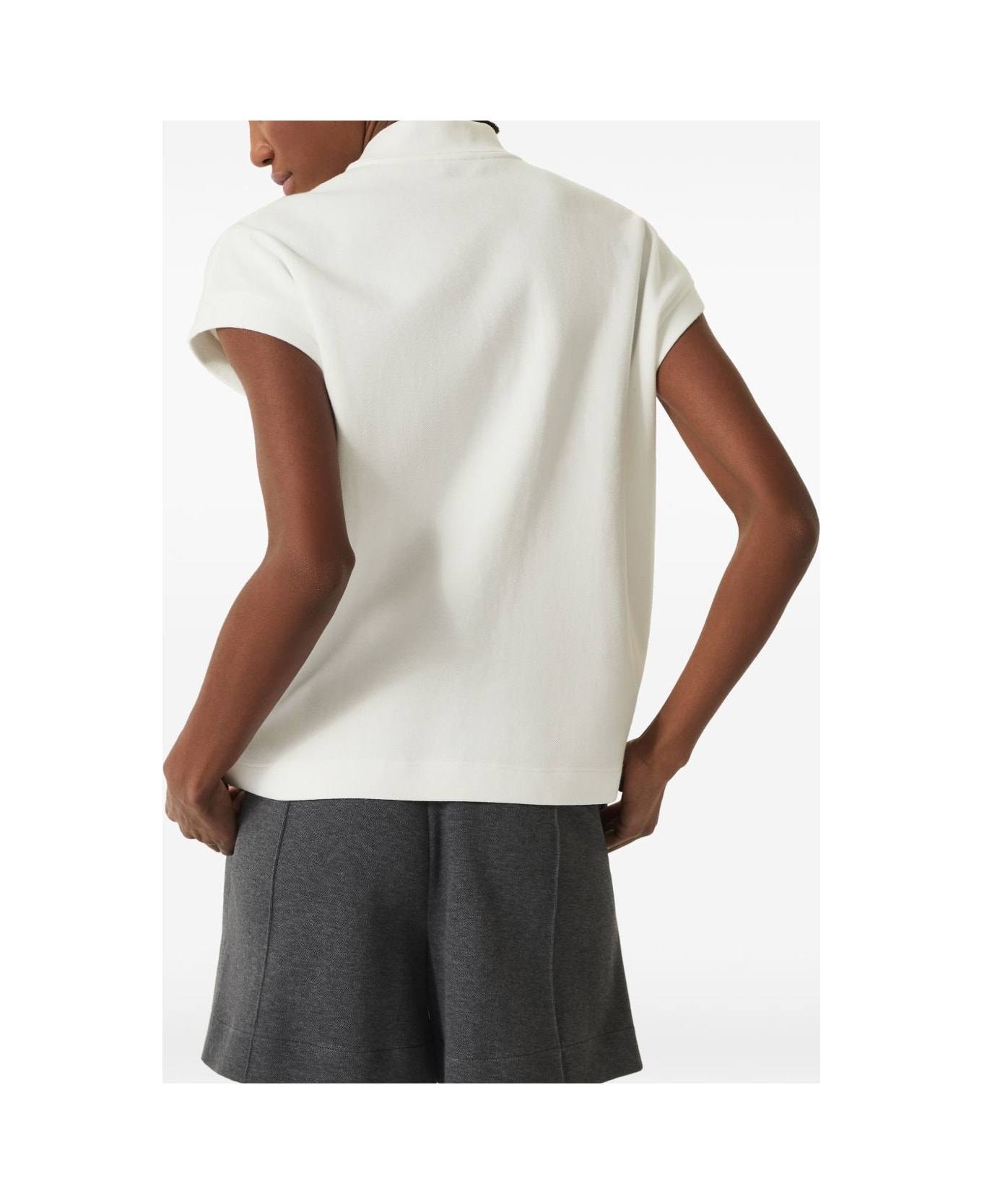 Brunello Cucinelli Logo Cotton Polo Shirt - White