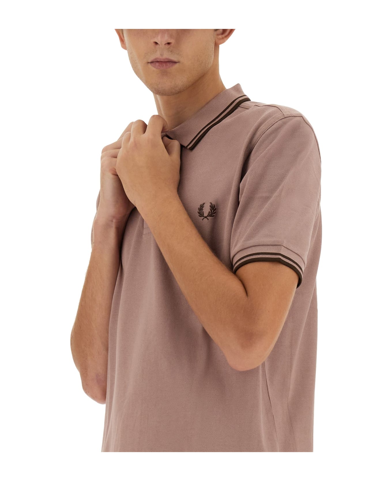 Fred Perry Polo With Logo - Dark Pink