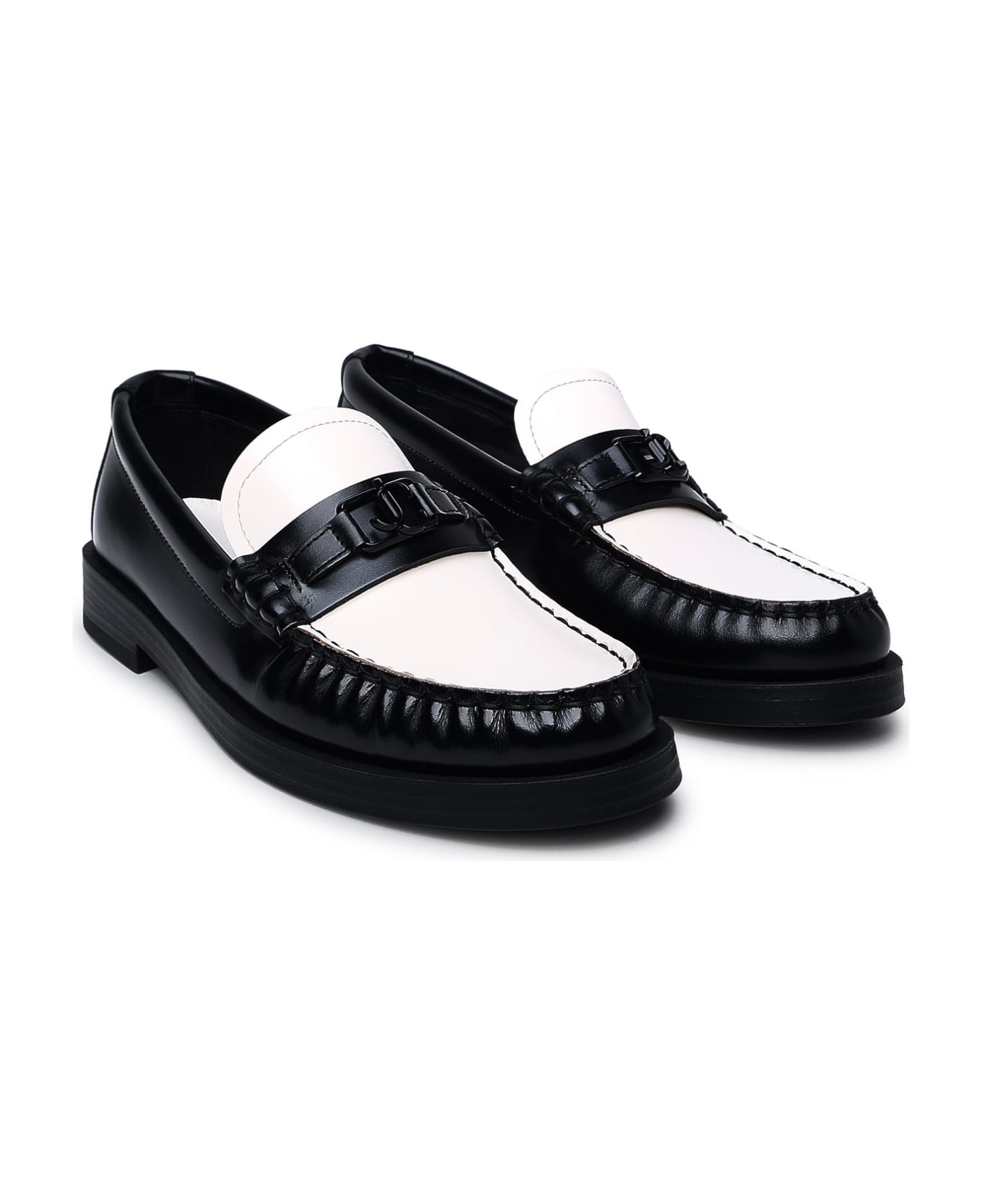 Jimmy Choo Two-tone Leather Loafers - Black フラットシューズ