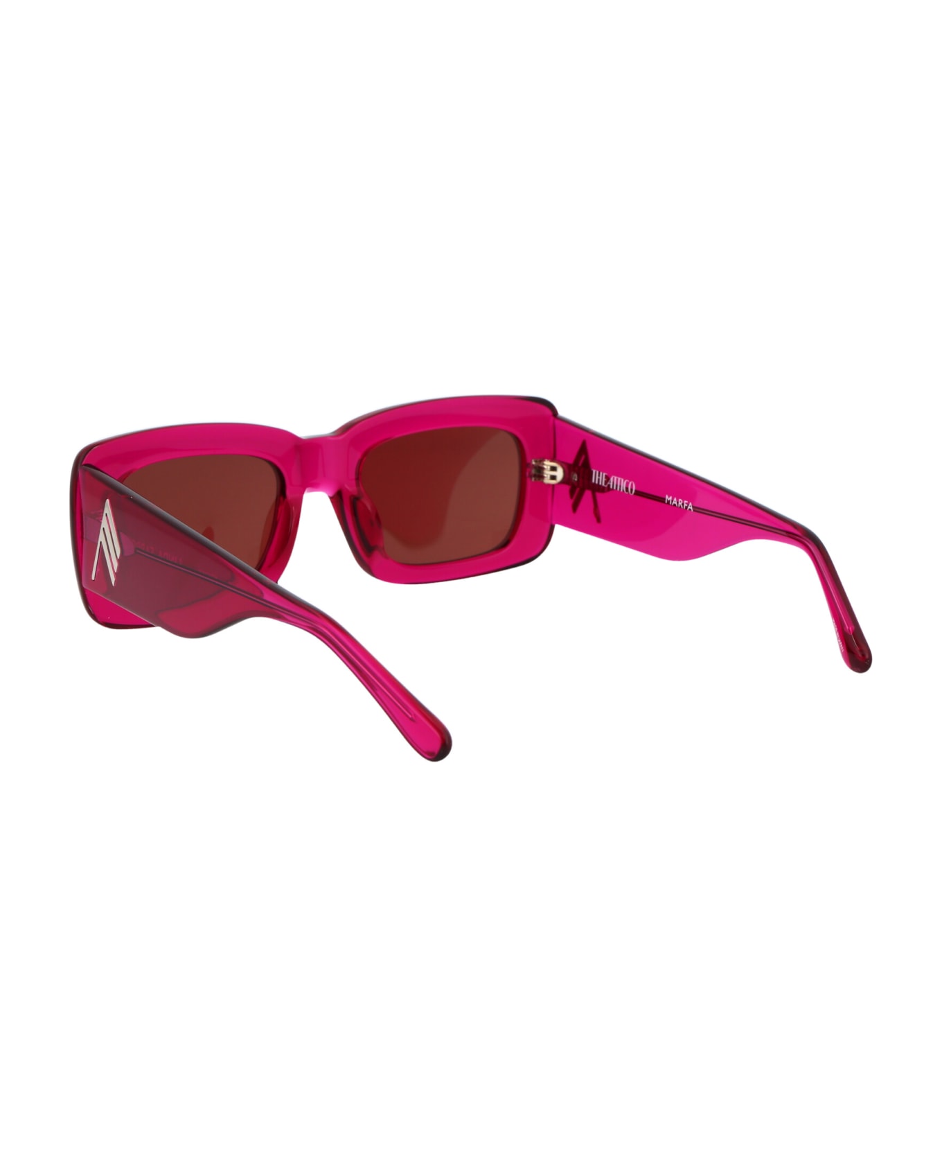 The Attico Marfa Sunglasses - MAROON/SILVER/RED