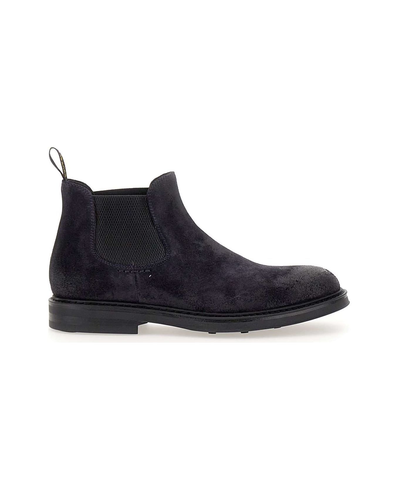 Doucal's "oil" Ankle Boot In Suede - BLUE