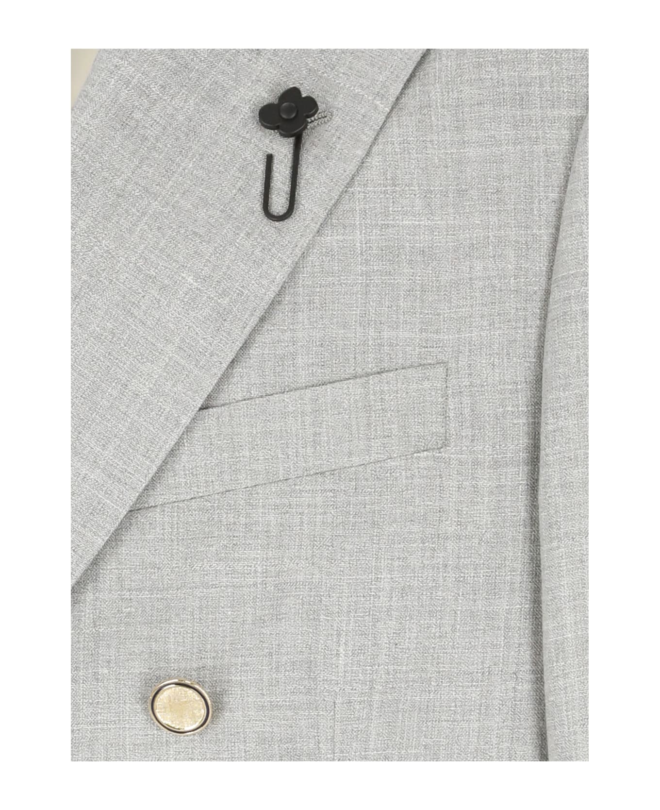 Lardini Wool Silk, Linen And Wool Jacket - Grey