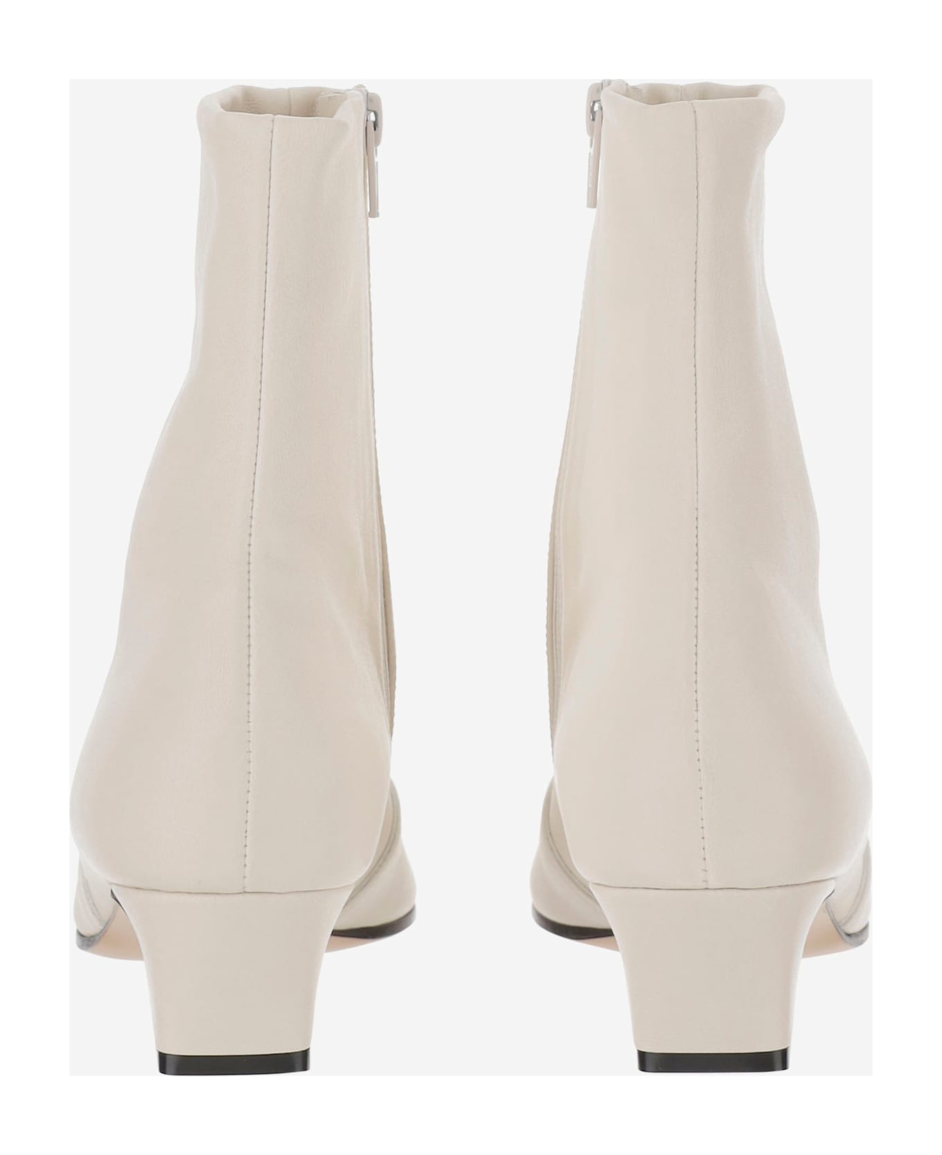 Khaite Nevada Leather Ankle Boot - White