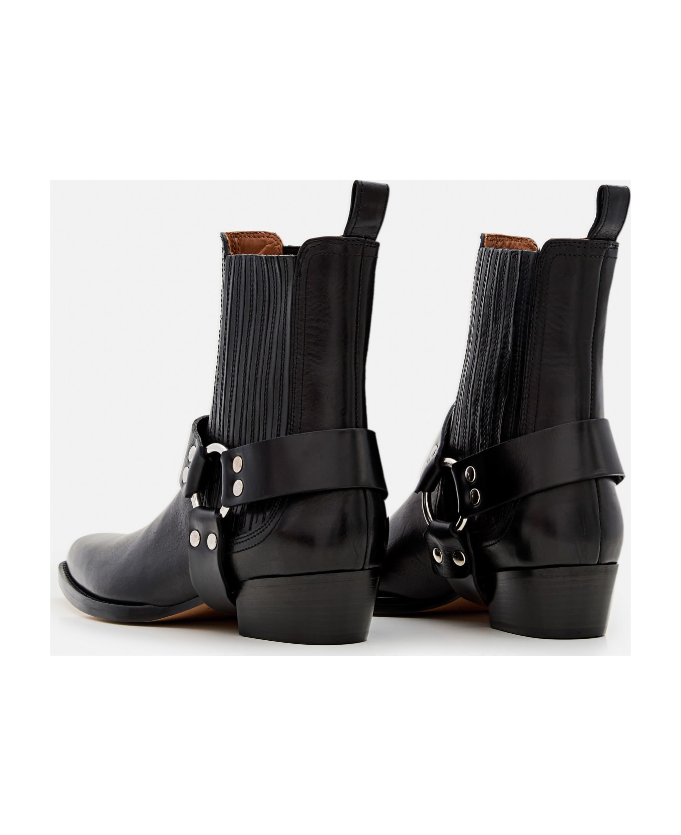 Paris Texas Helena Shiny Vintage Leather Ankle Boots - Black ブーツ