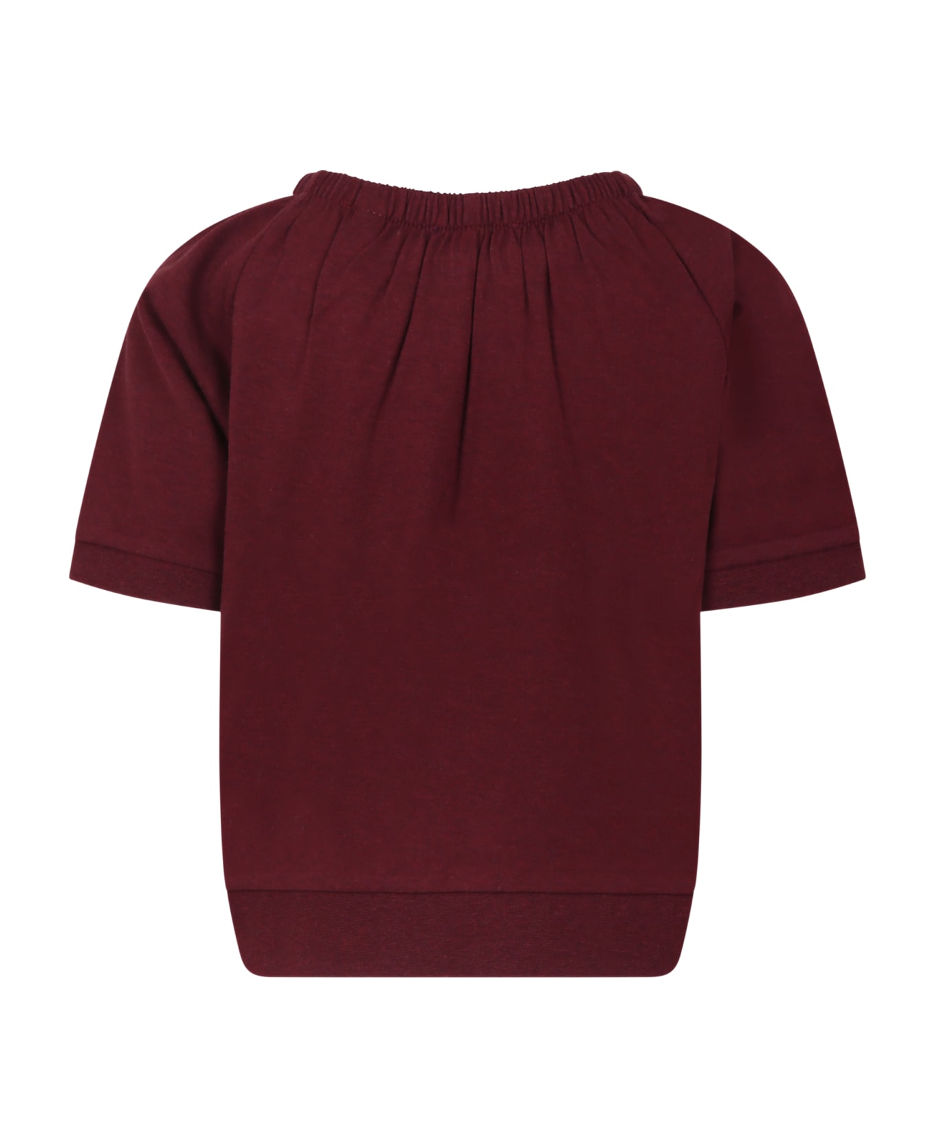 Burberry Sweater For Girl With Iconic Logo - Bordeaux