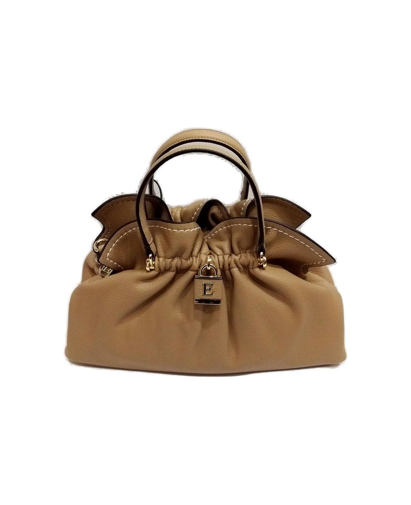 Ermanno Firenze Octavia Two Toned Small Tote Bag - Sand