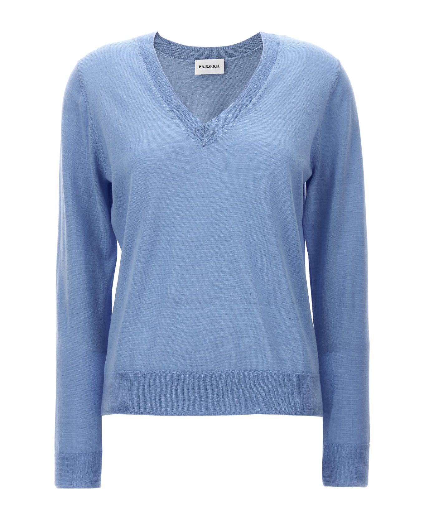 Parosh V-neck Sweater - LIGHT BLUE