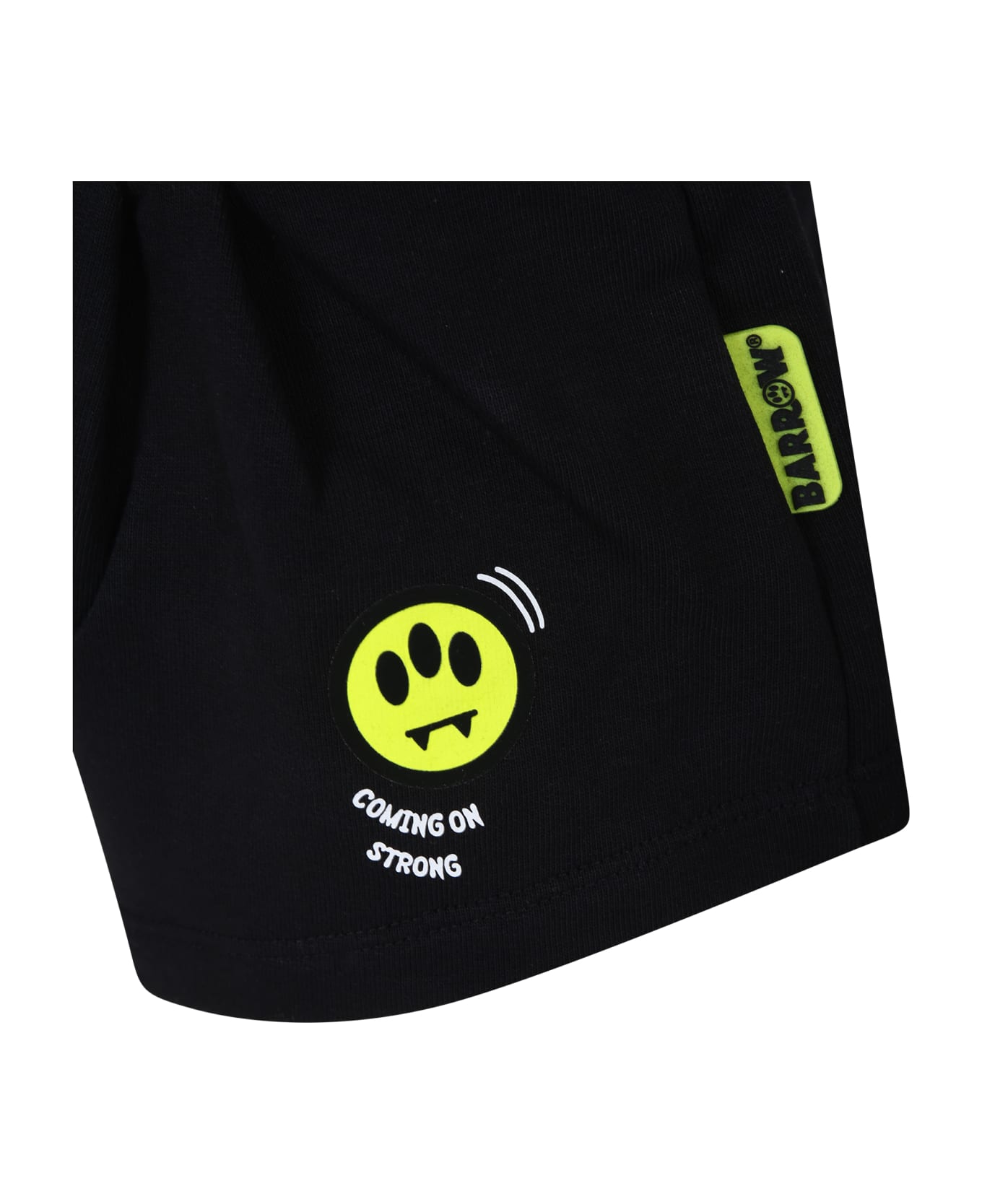 Barrow Black Shorts For Girl With Smiley Faces - Nero ボトムス