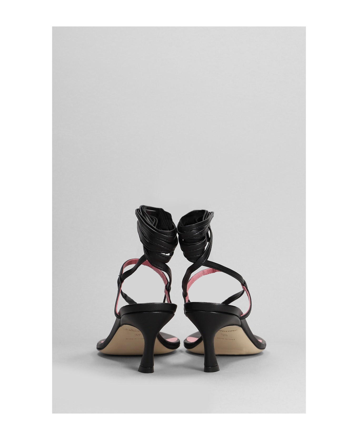 Blumarine Lilli 114 Sandals In Black Leather - black サンダル