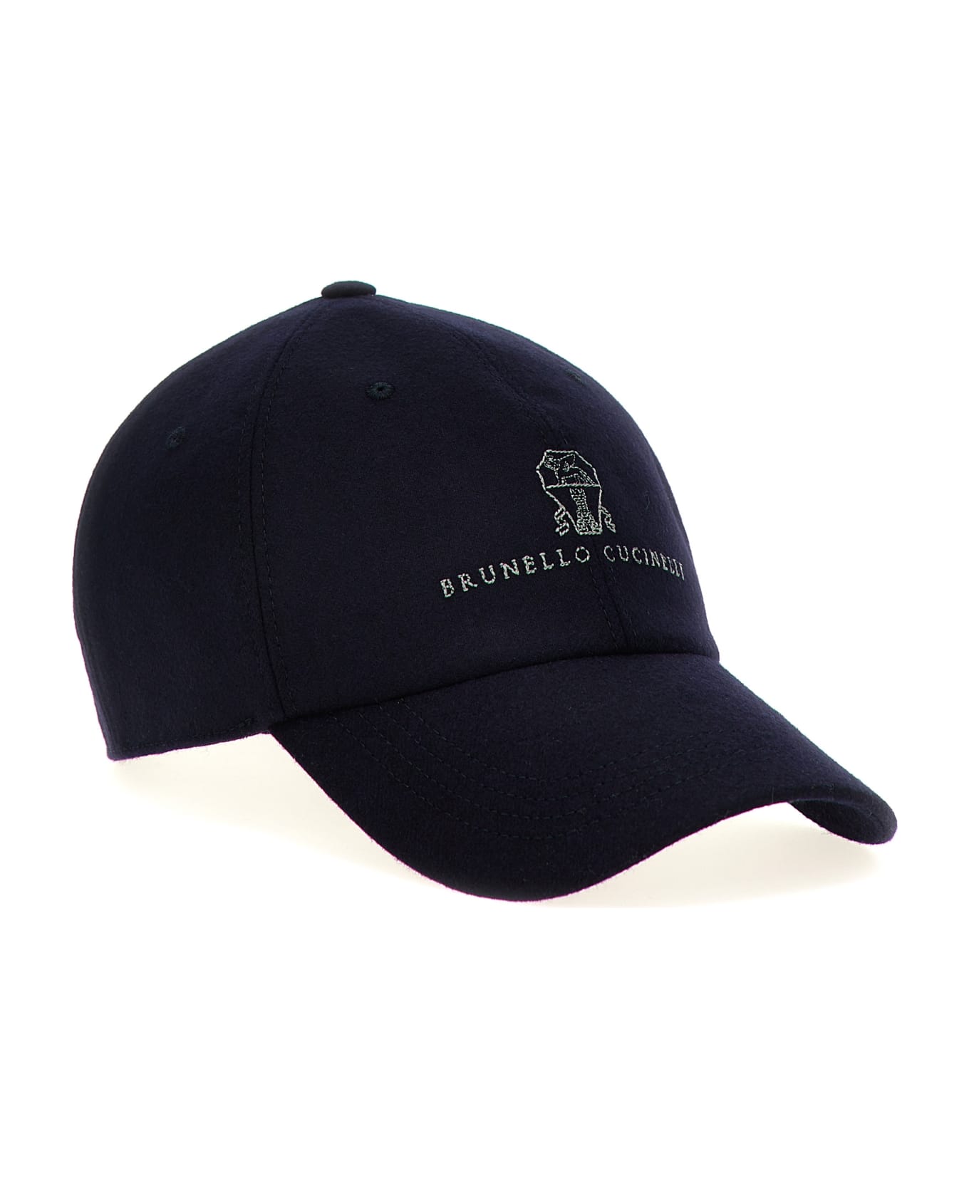 Brunello Cucinelli Logo Embroidery Cap - Blue