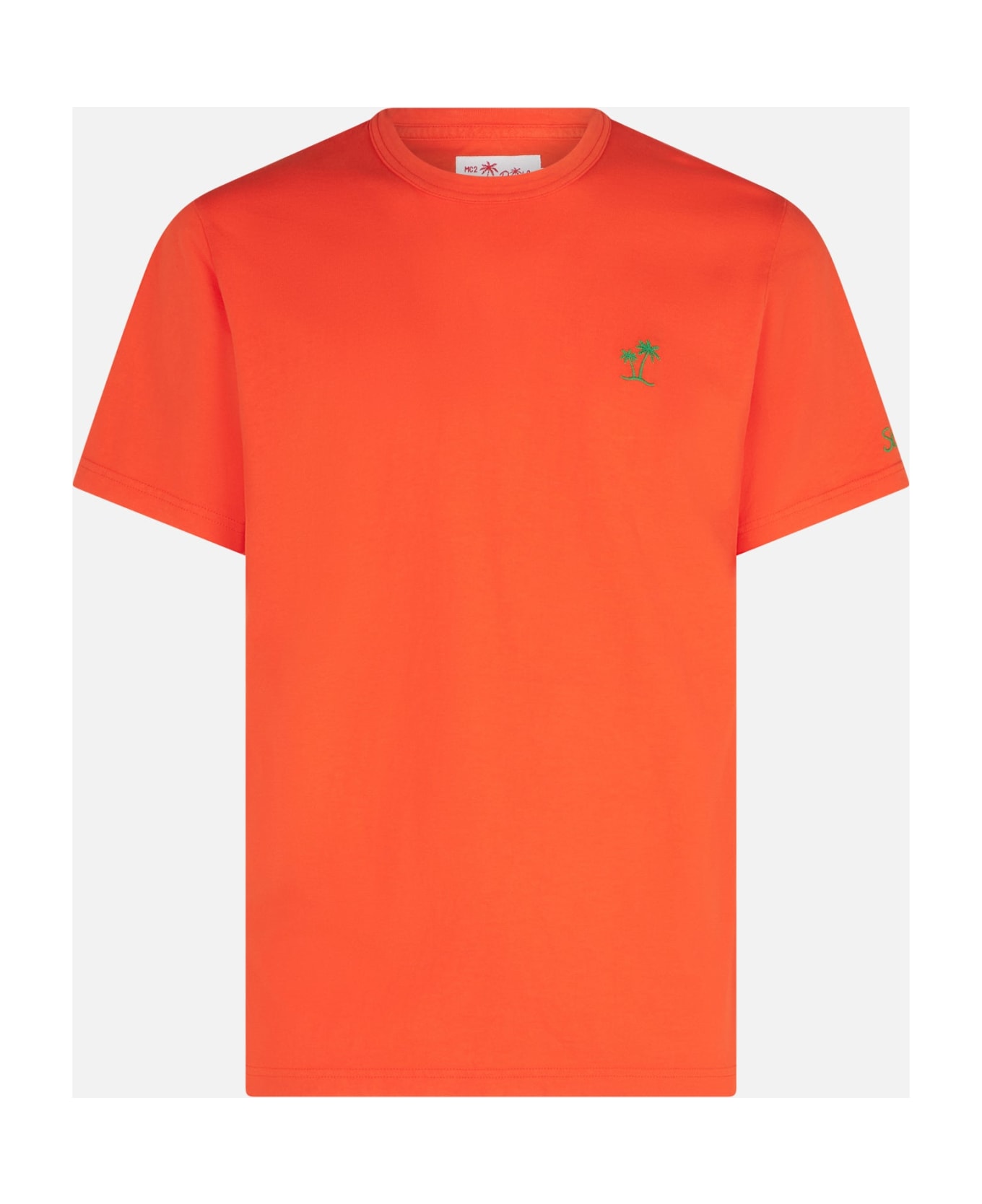 MC2 Saint Barth Man Orange Cotton T-shirt