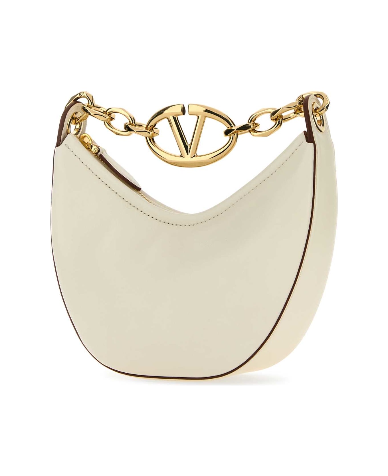 Valentino Garavani Ivory Leather Mini Hobo Vlogo Moon Handbag - IVORY