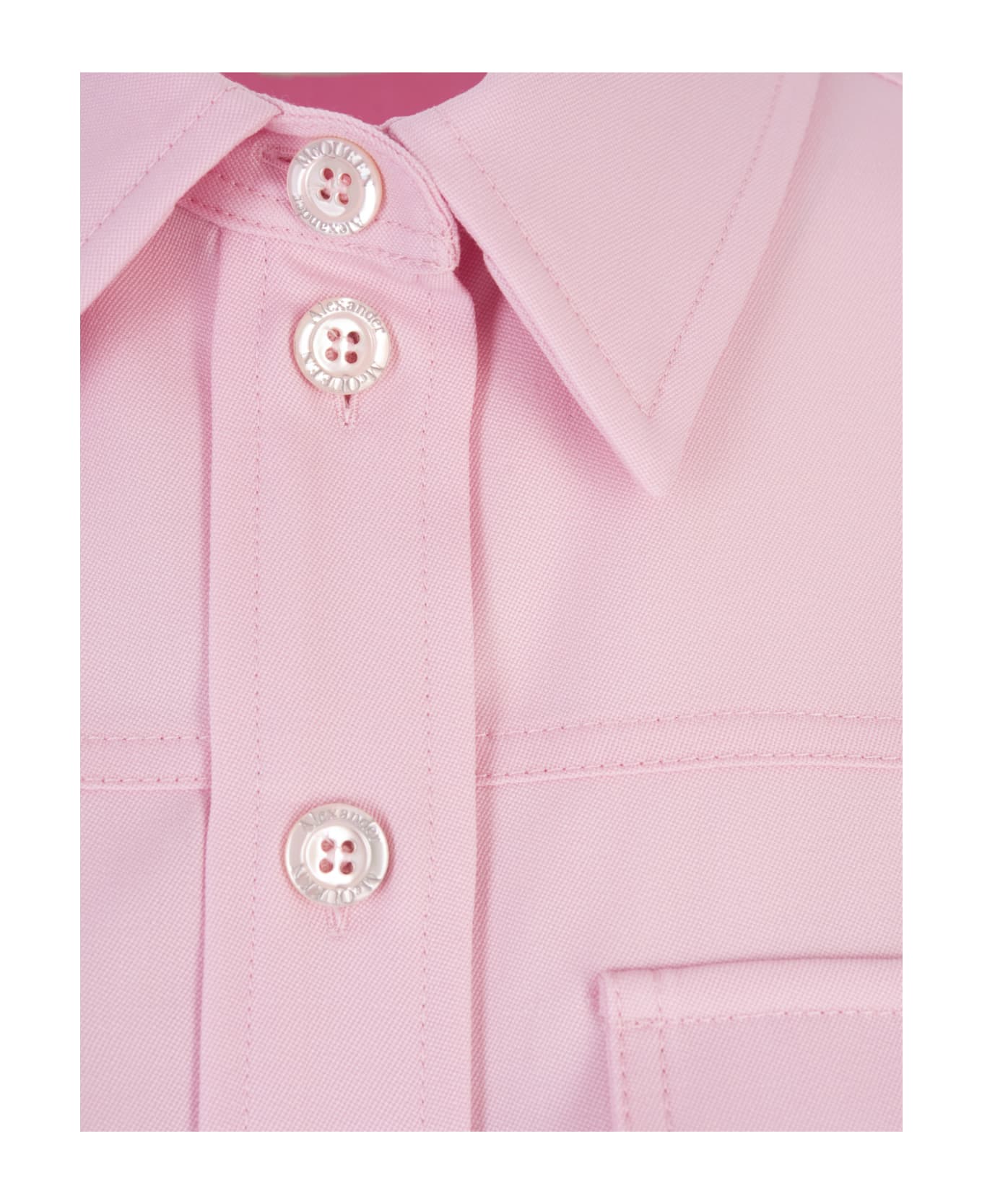 Alexander McQueen Shirt With Military Pockets In Light Pink - Pink
