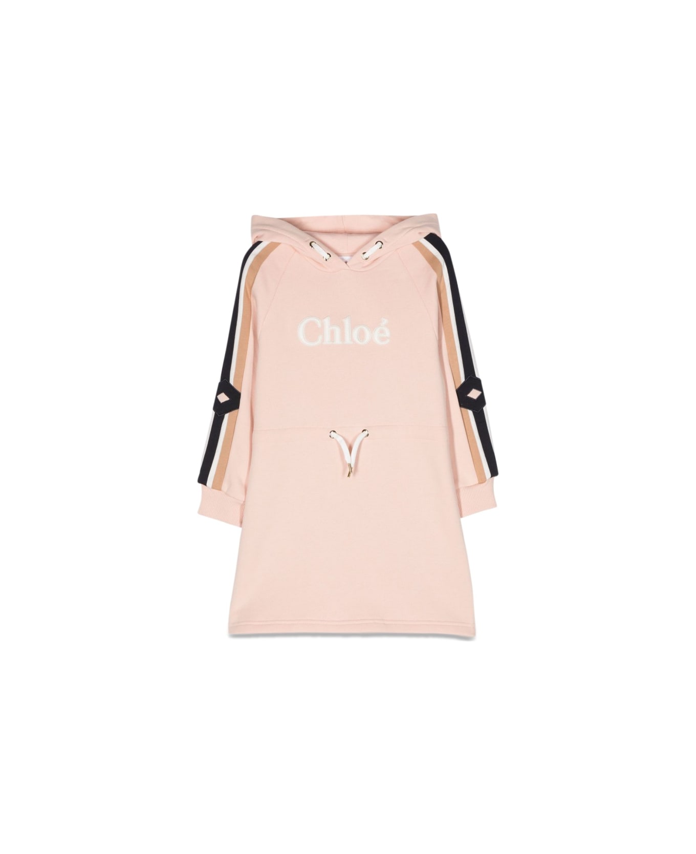 Chloé Hooded Dress With Logo - PINK