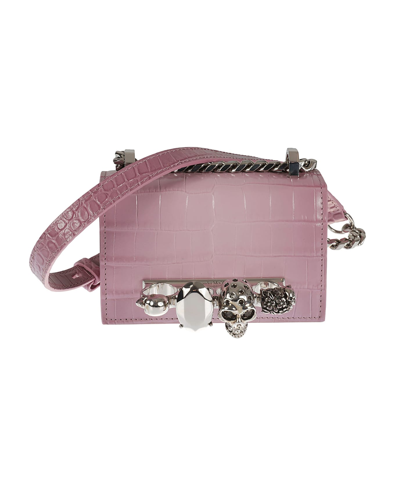 Alexander McQueen Jeweled Satchel Micro Shoulder Bag - Antic Pink