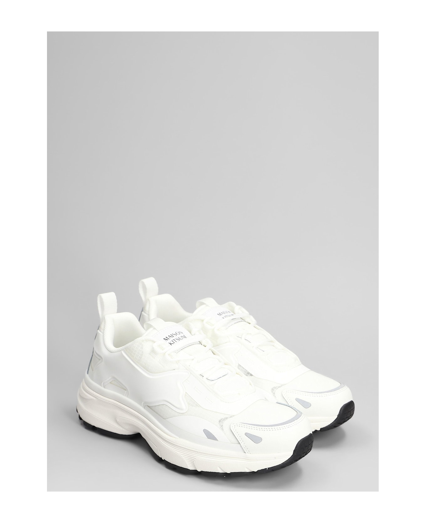 Maison Kitsuné Sora Runners Sneakers In White Polyester - white