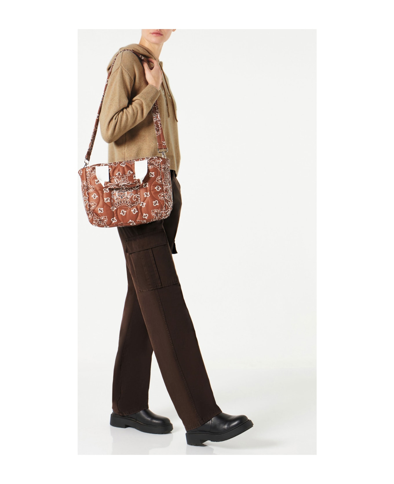 MC2 Saint Barth Puffer Handbag With Bandanna Print - BROWN