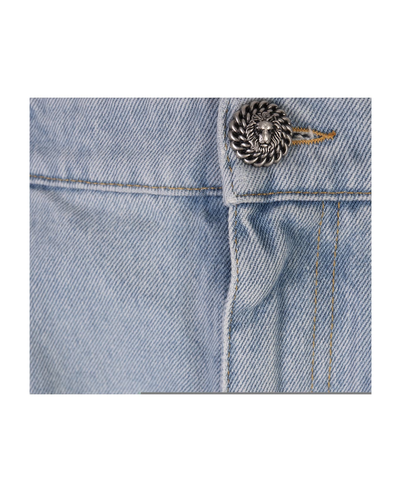 Balmain Light Blue Denim Regular Fit Jeans - Blue