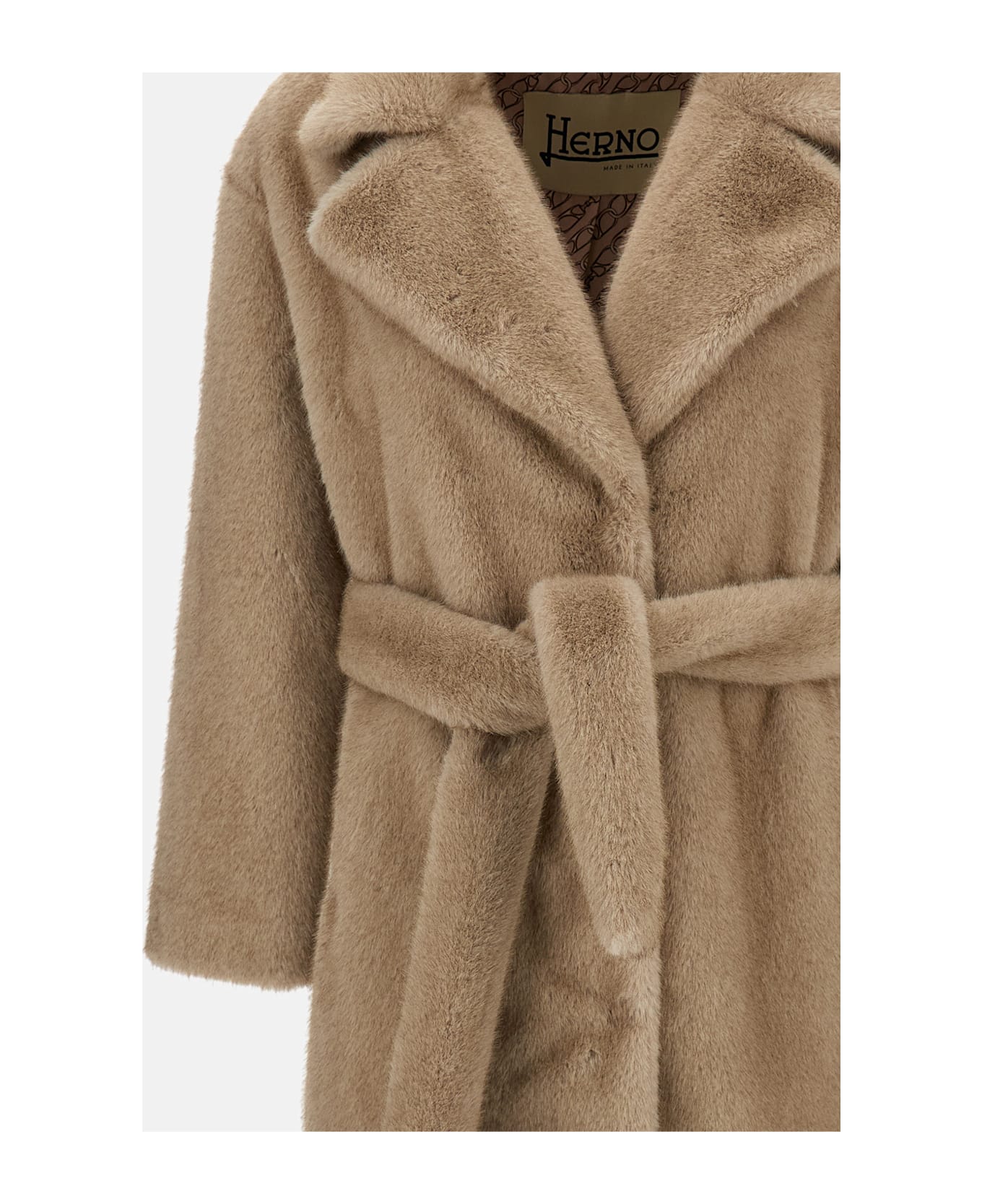 Herno Soft Alternative Fur Coat - Beige