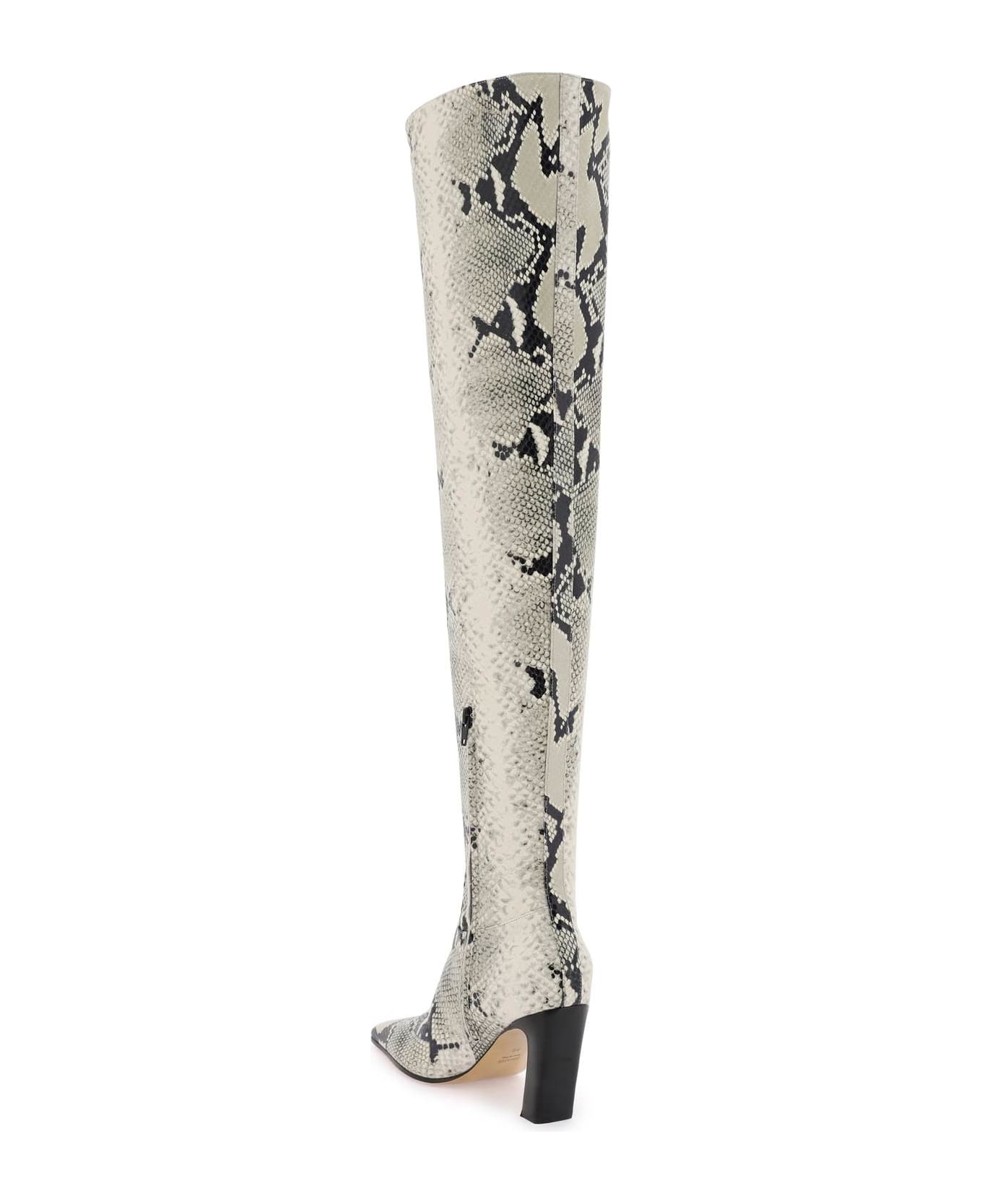 Khaite Printed Leather The Marfa Boots - NATURAL (Grey)