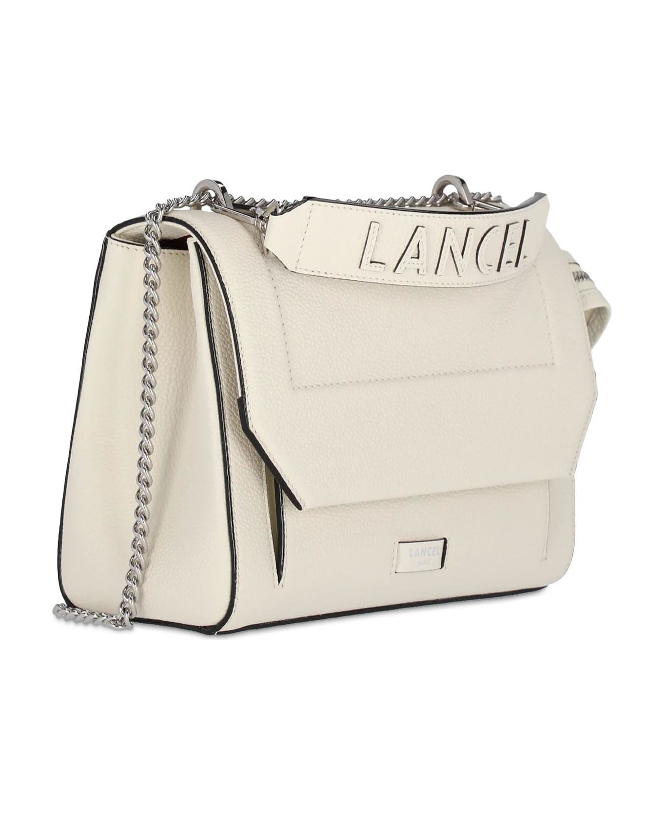 Lancel Camel Grained Leather Shoulder Bag - White ショルダーバッグ
