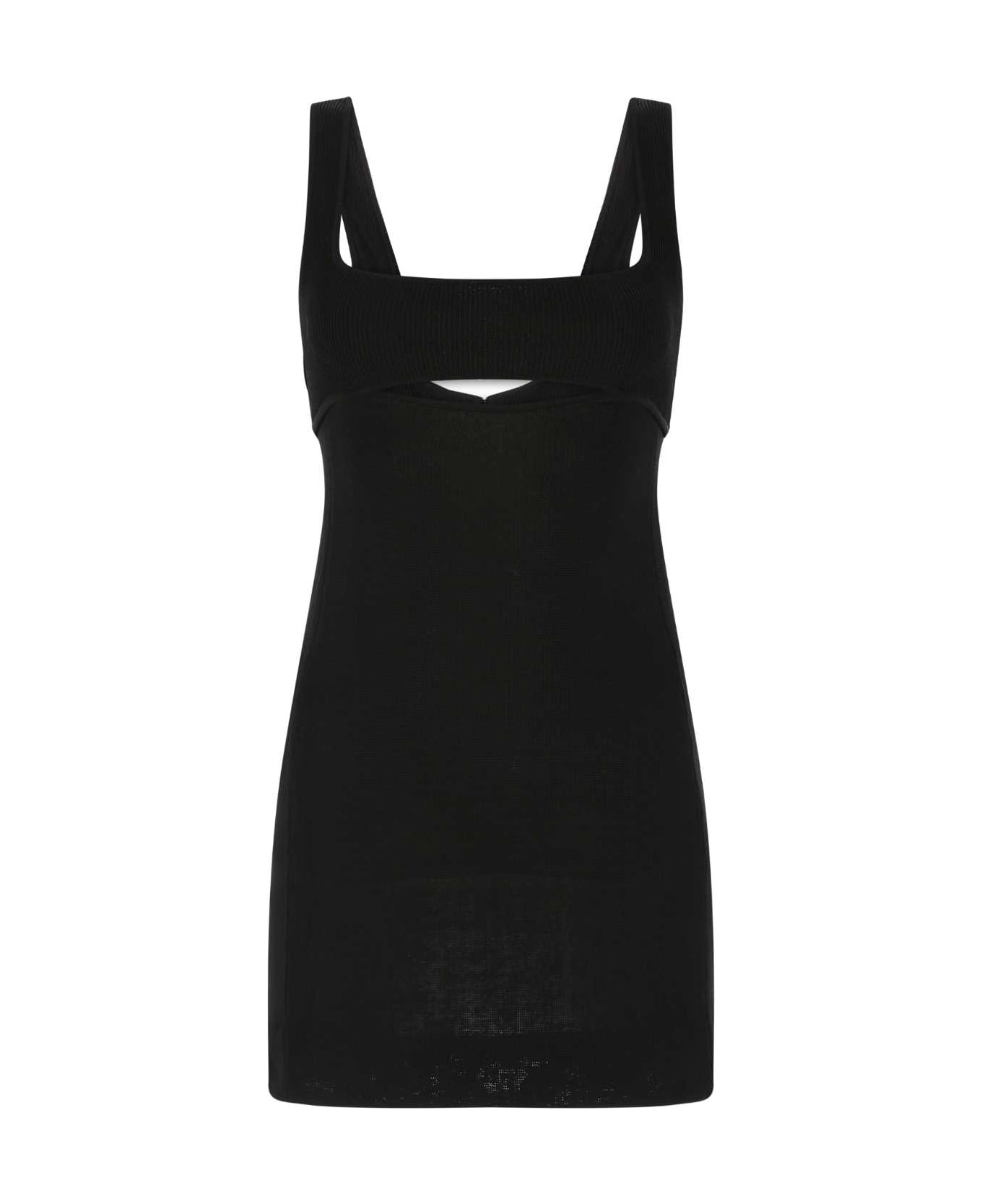 Saint Laurent Black Viscose Blend Mini Dress - 1000 ワンピース＆ドレス