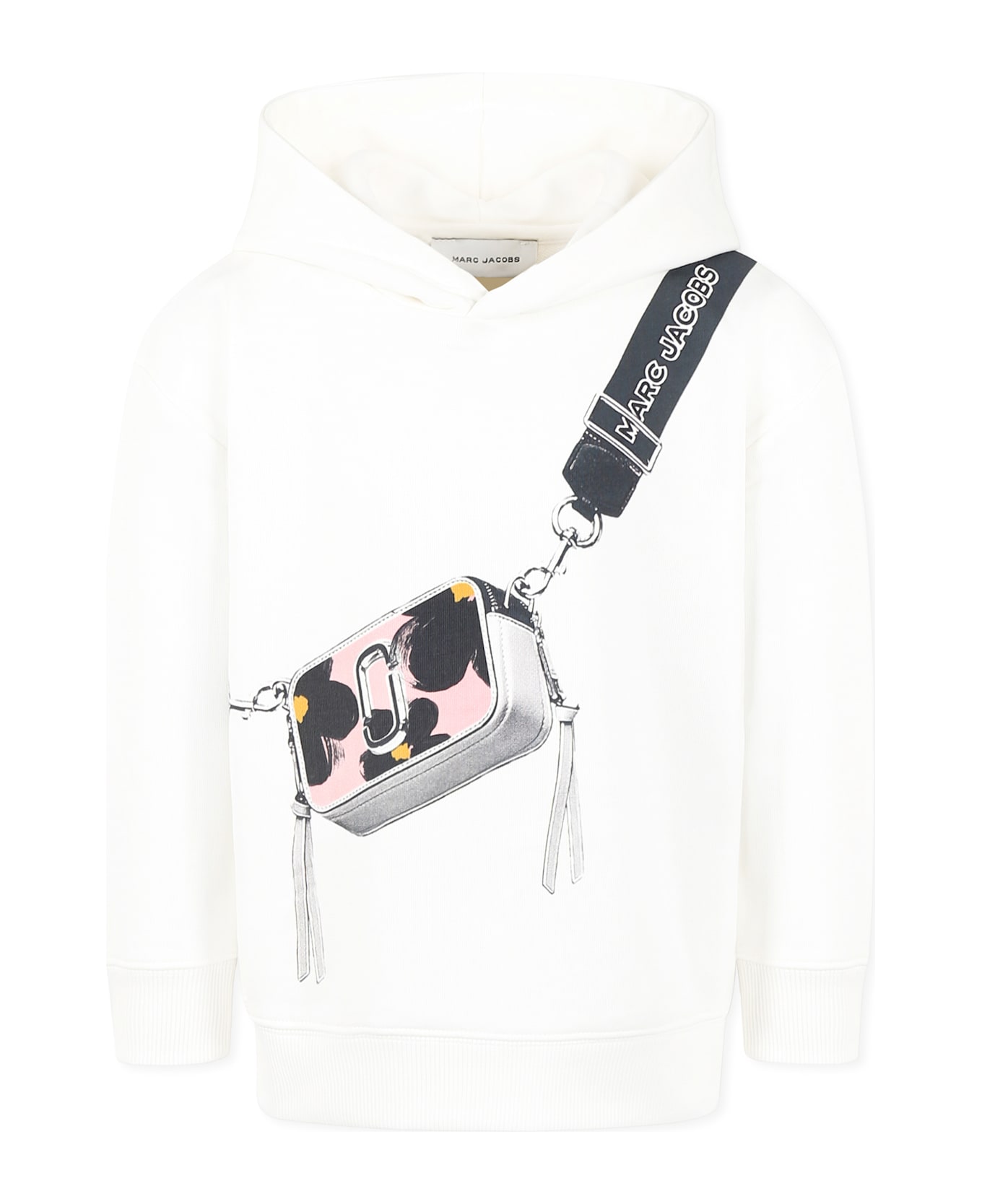 Marc Jacobs White Sweatshirt For Girl With Bag Print - White