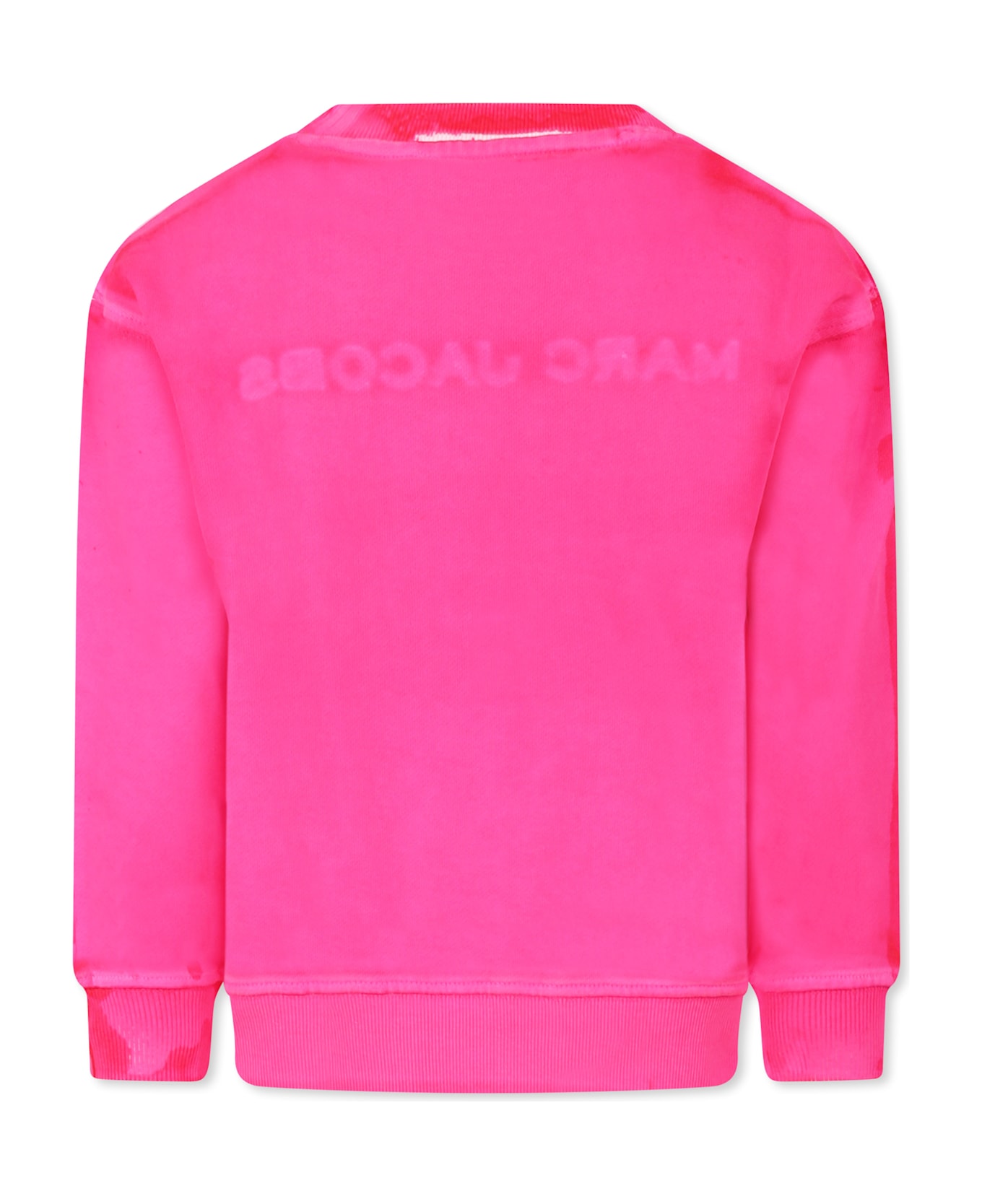 Little Marc Jacobs Fuchsia Sweatshirt For Girl With Logo - Fuchsia