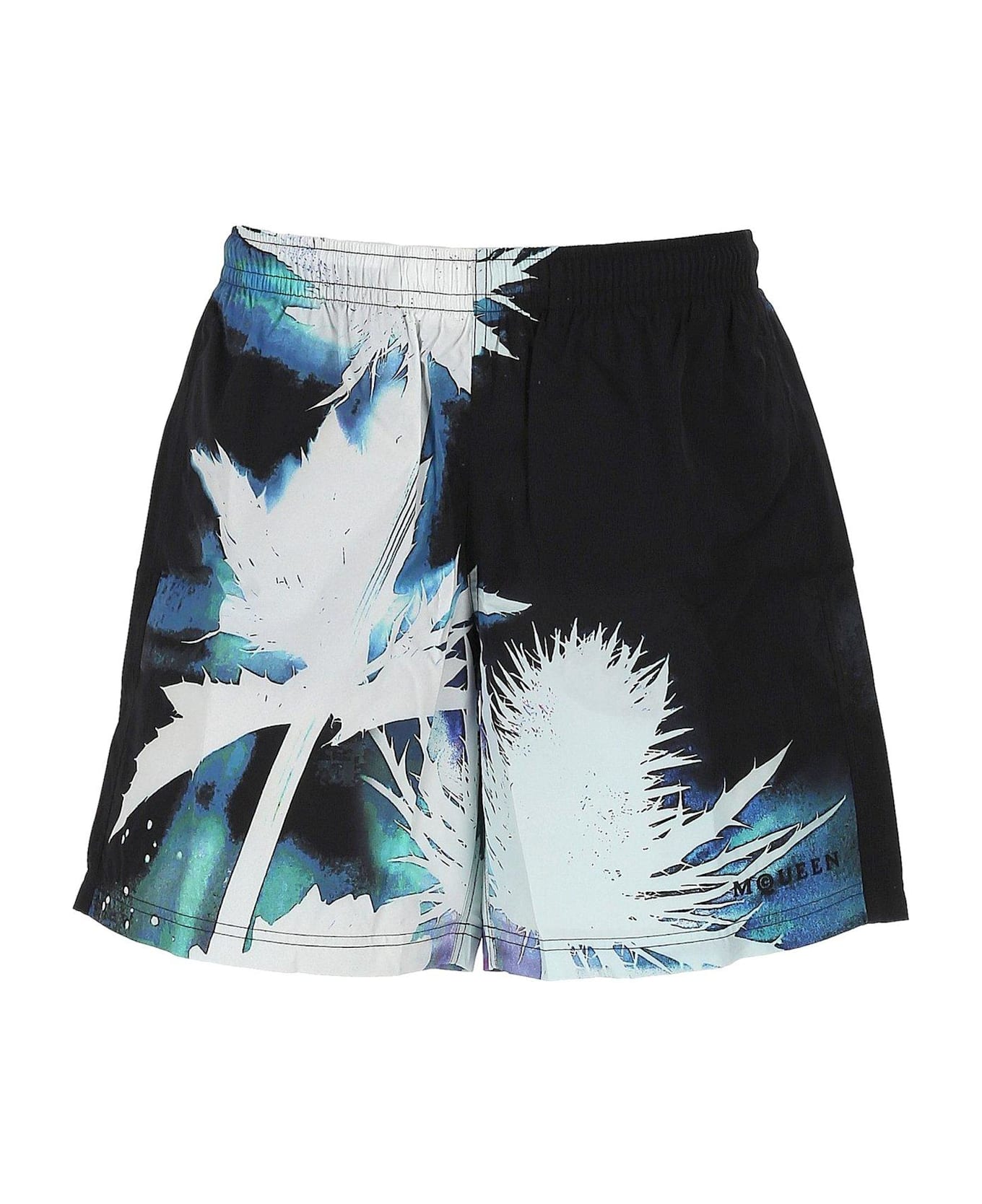 Alexander McQueen Graphic Printed Swim Shorts - Nero e Blu