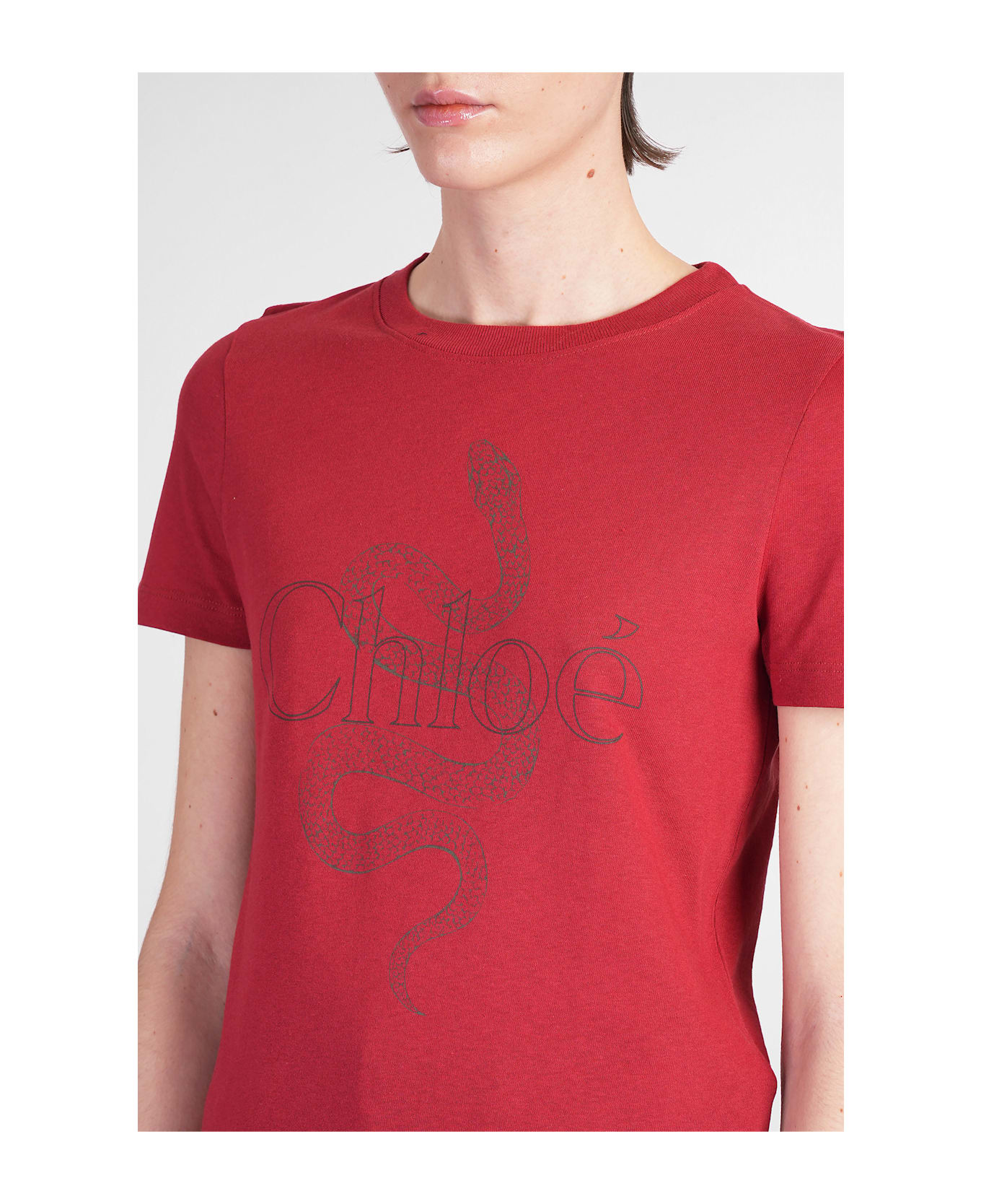 Chloé T-shirt In Red Cotton - red
