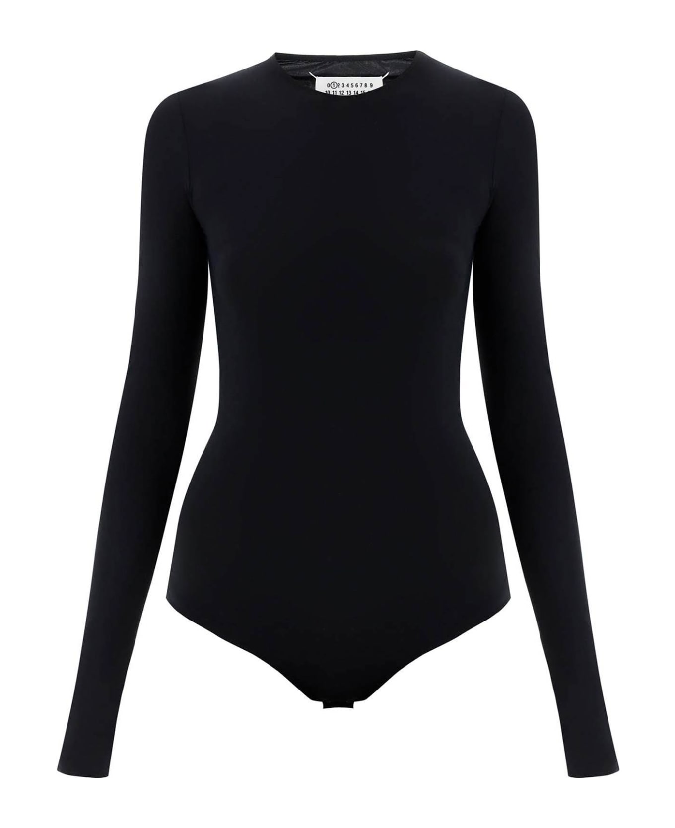 Maison Margiela Second Skin Long Sleeve Lycra Bodysuit - BLACK (Black)