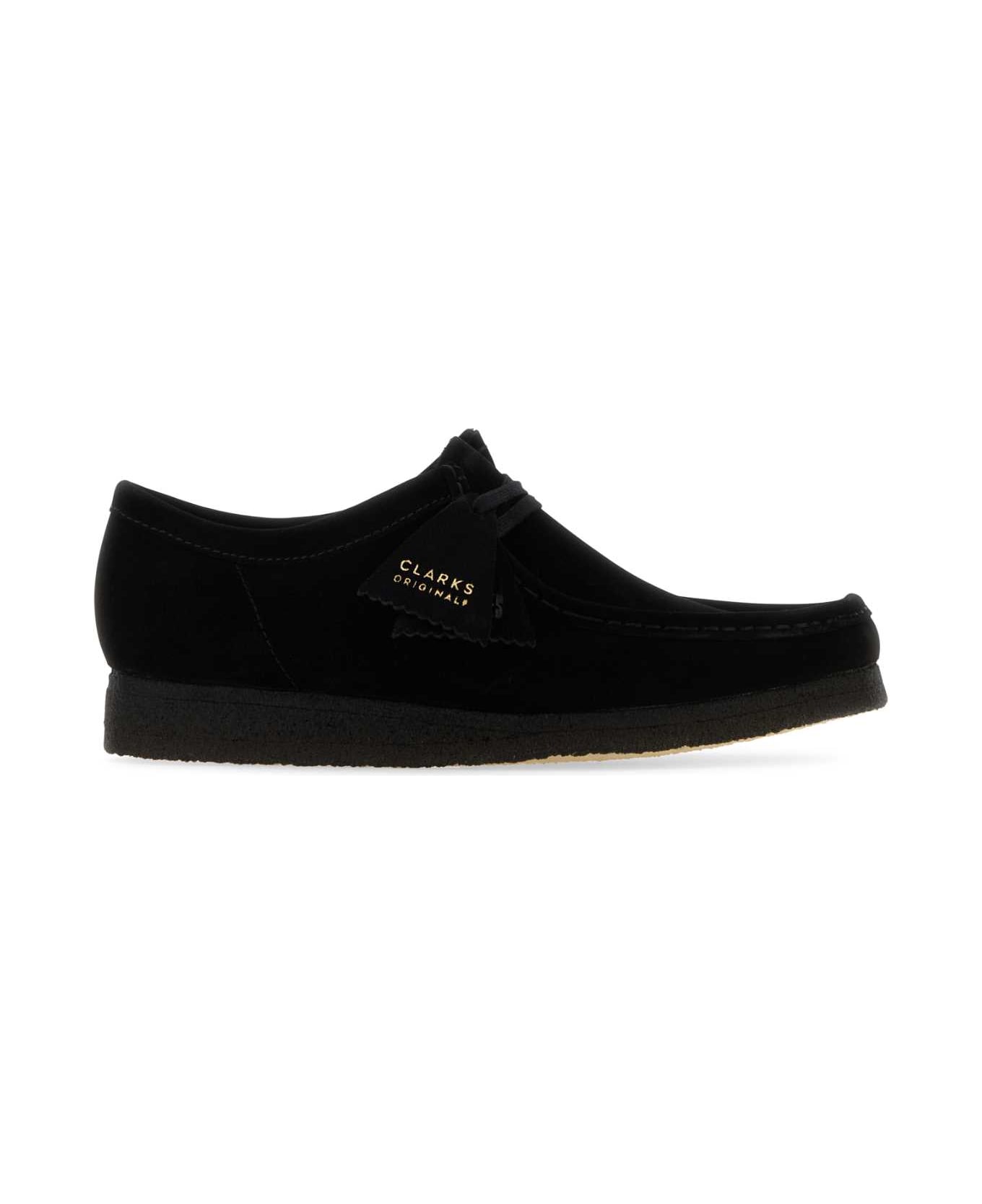 Clarks Black Suede Wallabee Ankle Boots - BLACKSDE