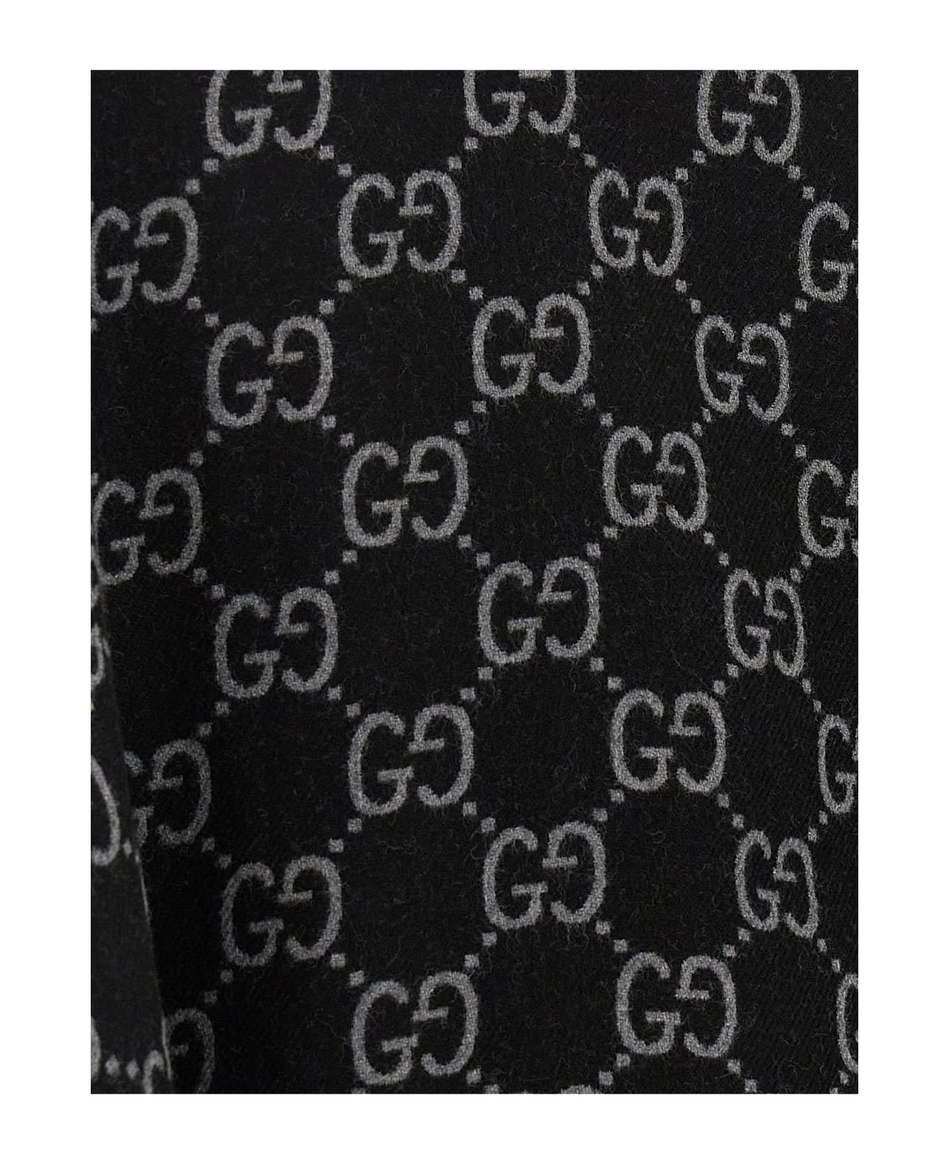 Gucci Gg Wool Cape - Black  
