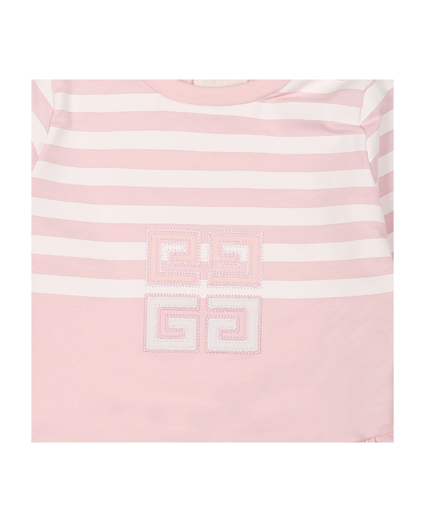 Givenchy Pink T-shirt For Baby Girl With Iconic 4g Motif - Pink