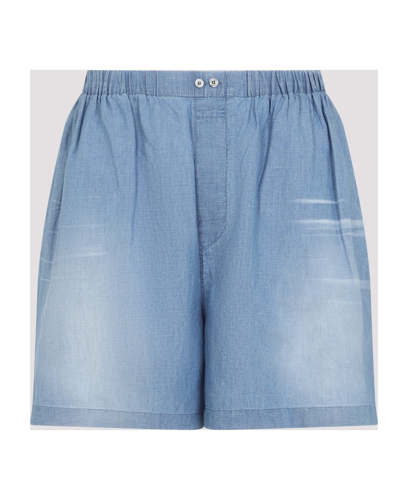 Acne Studios Denim Short With Elastic Cand - Auz Mid Blue