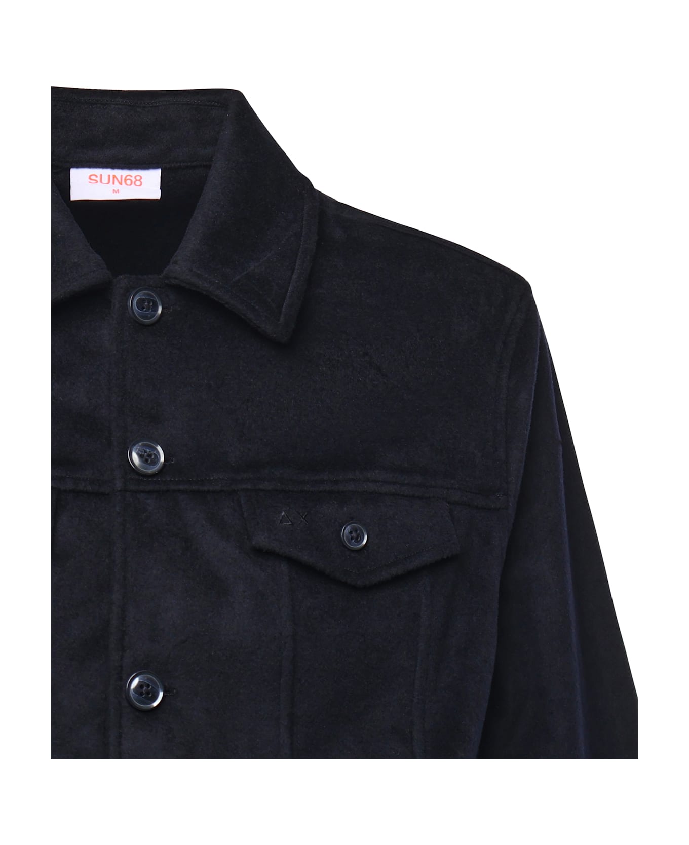 Sun 68 Wool Cloth Overshirt Jacket - Blue