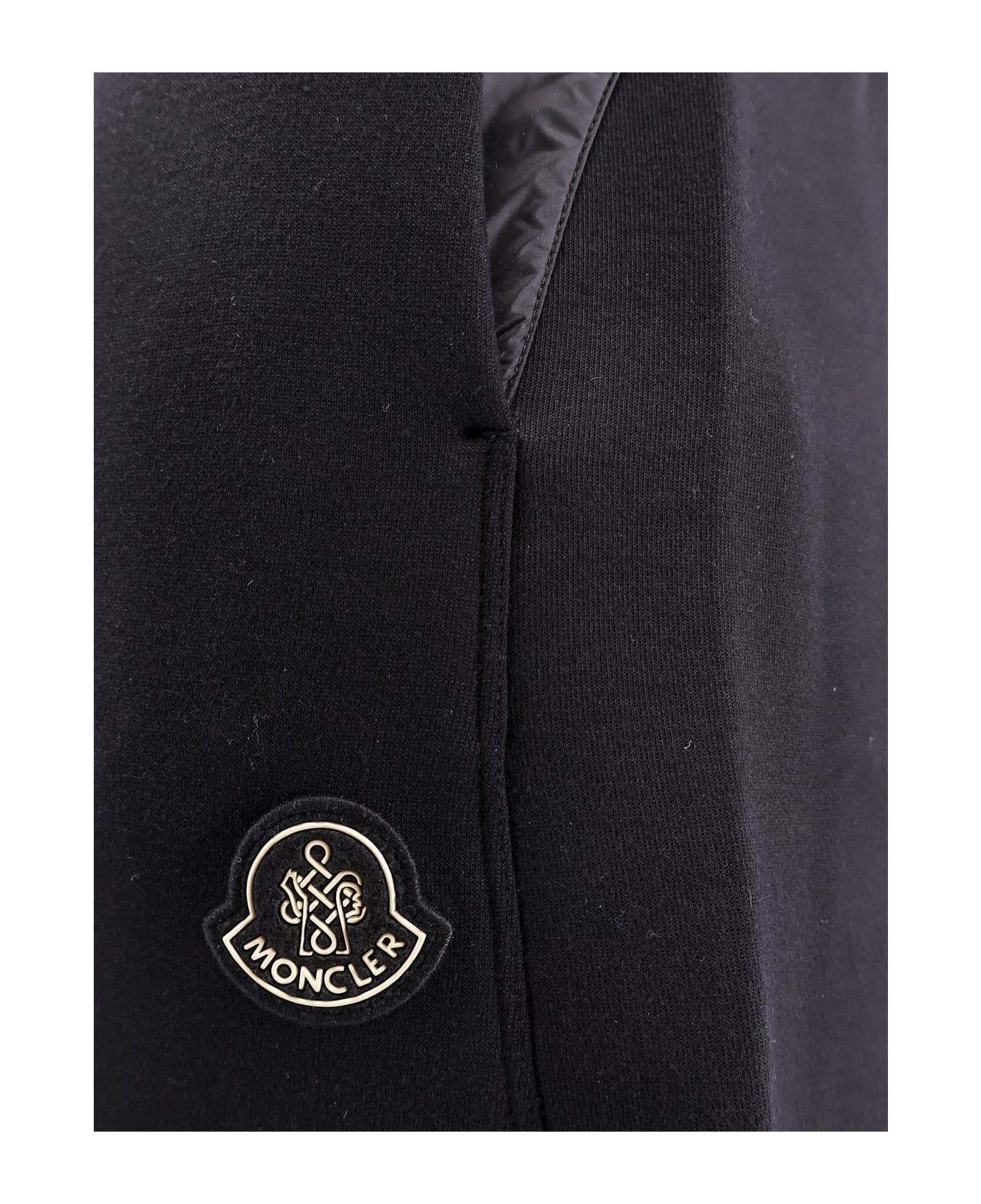 Moncler Neoprene Trouser With Padded Details - Black