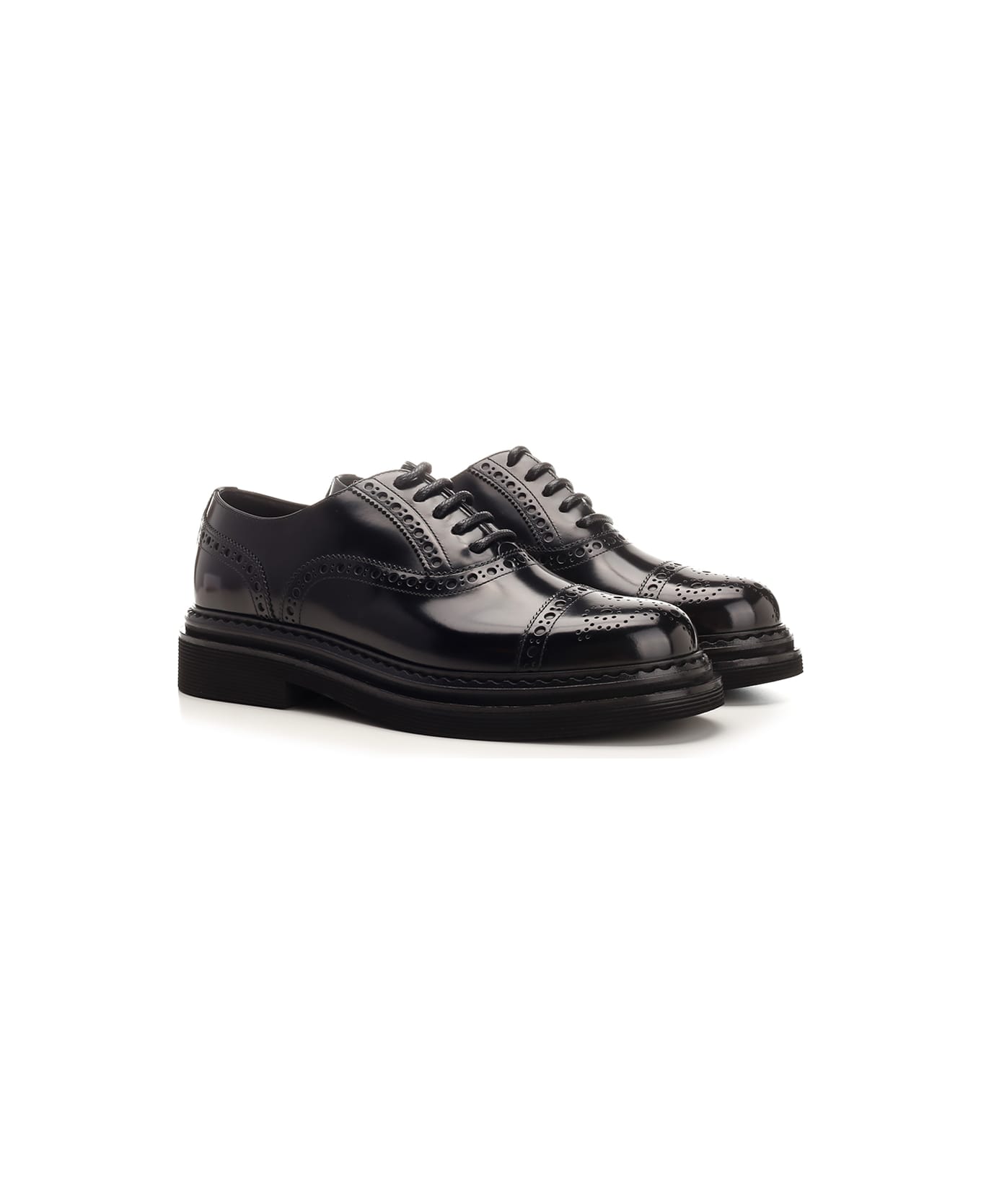 Dolce & Gabbana Leather Oxford Shoes - Nero