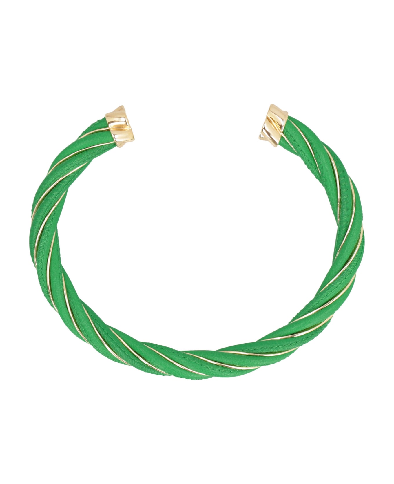 Bottega Veneta Twist Cuff Bracelet - green